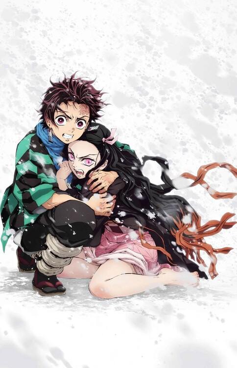 Poster, Film poster Demon Slayer - Tanjiro & Nezuko 61x91,5 cm