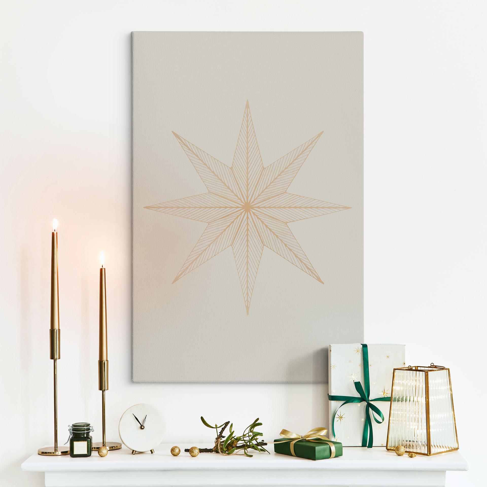 Canvasbillede julestjerne - Geometrisk guldstjerne - Magnusson