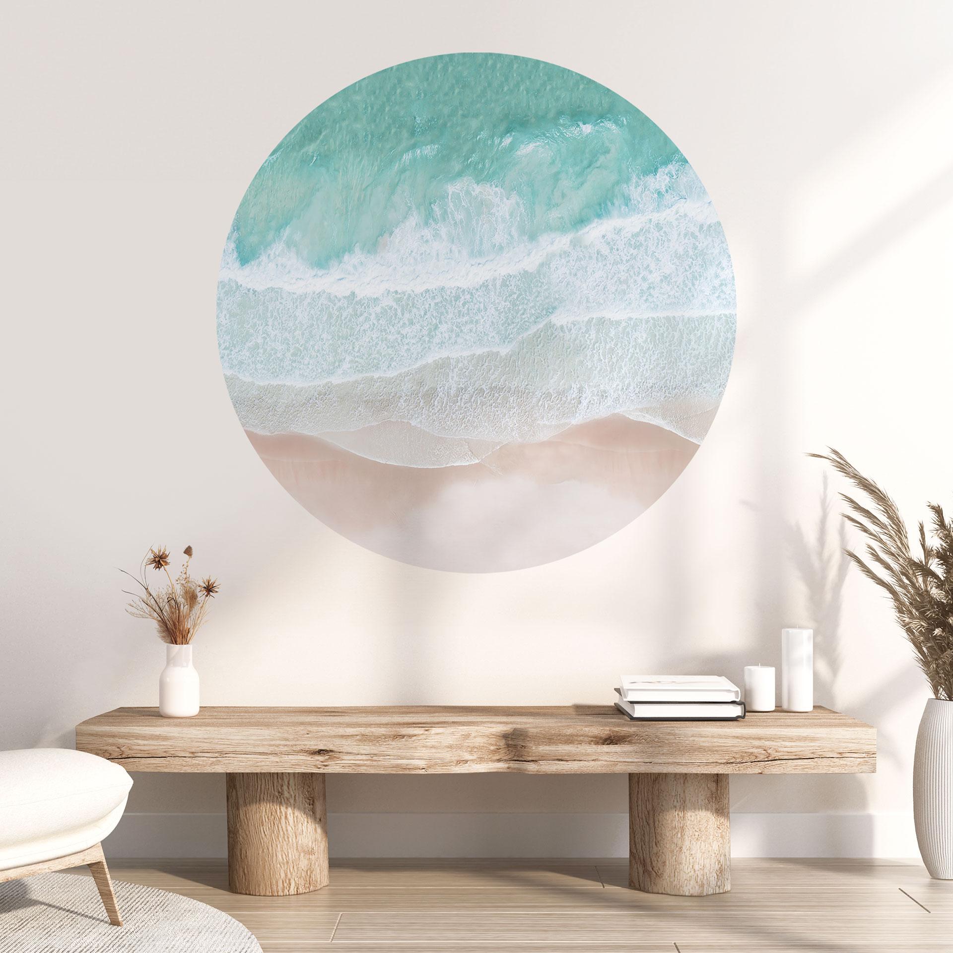 Wallsticker Blide bølger på stranden - Sisi & Seb - Rund