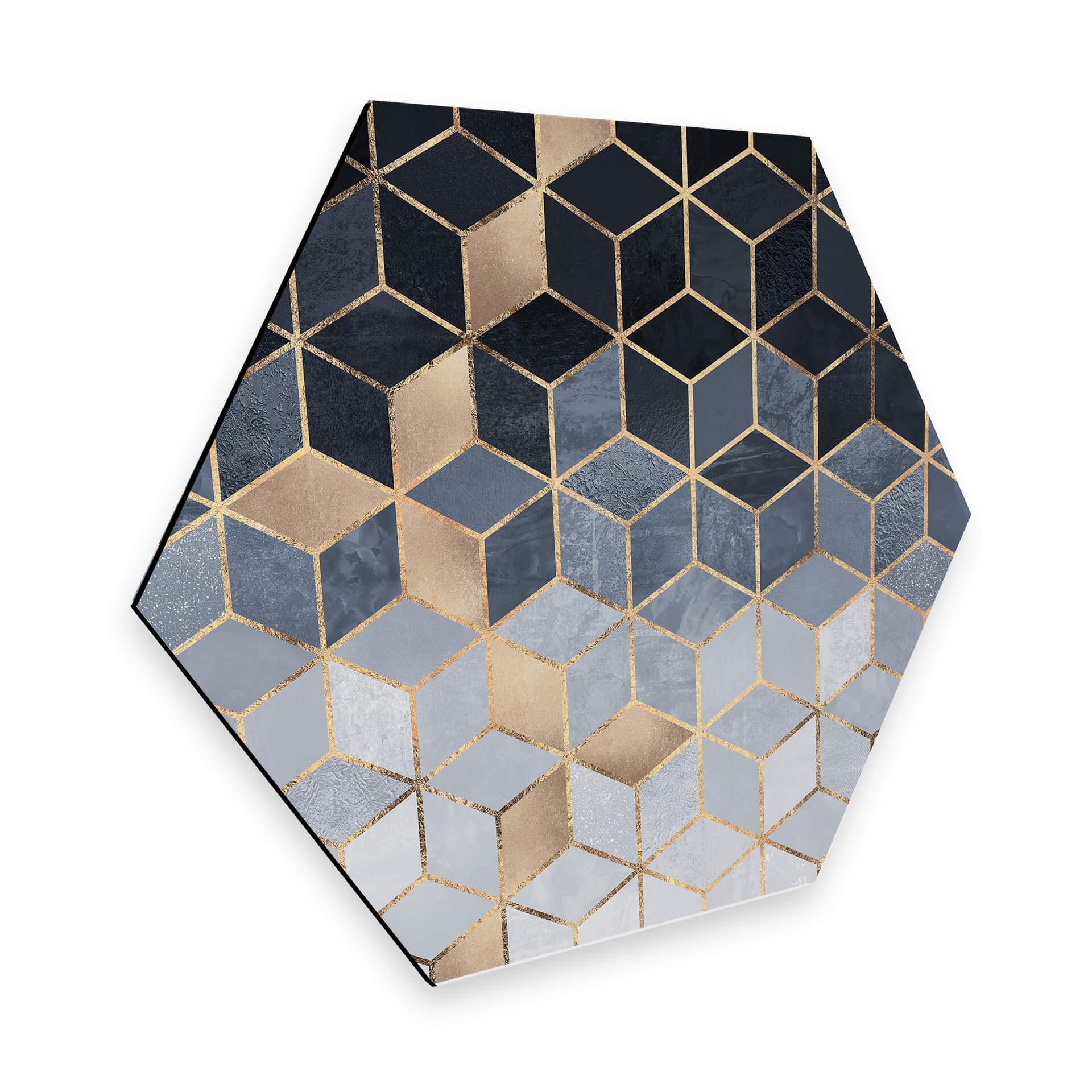 Hexagon Dibond Fredriksson - Blue Geometry