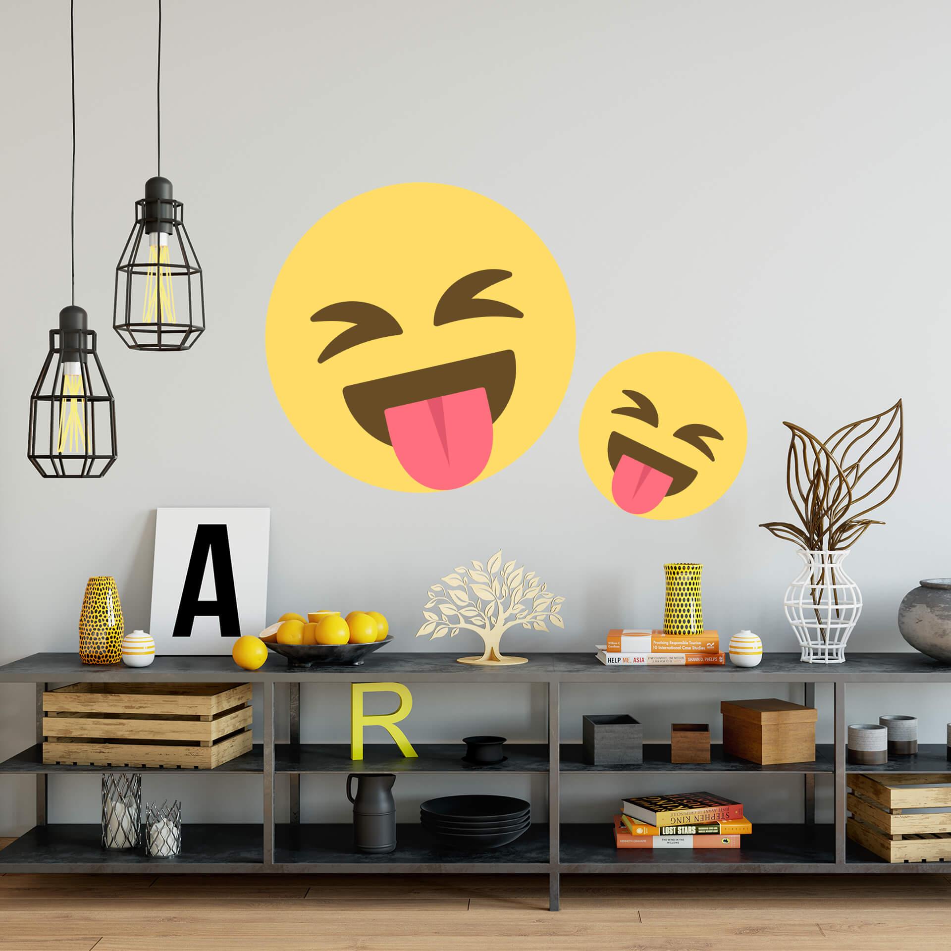 Muursticker Emoji Tong