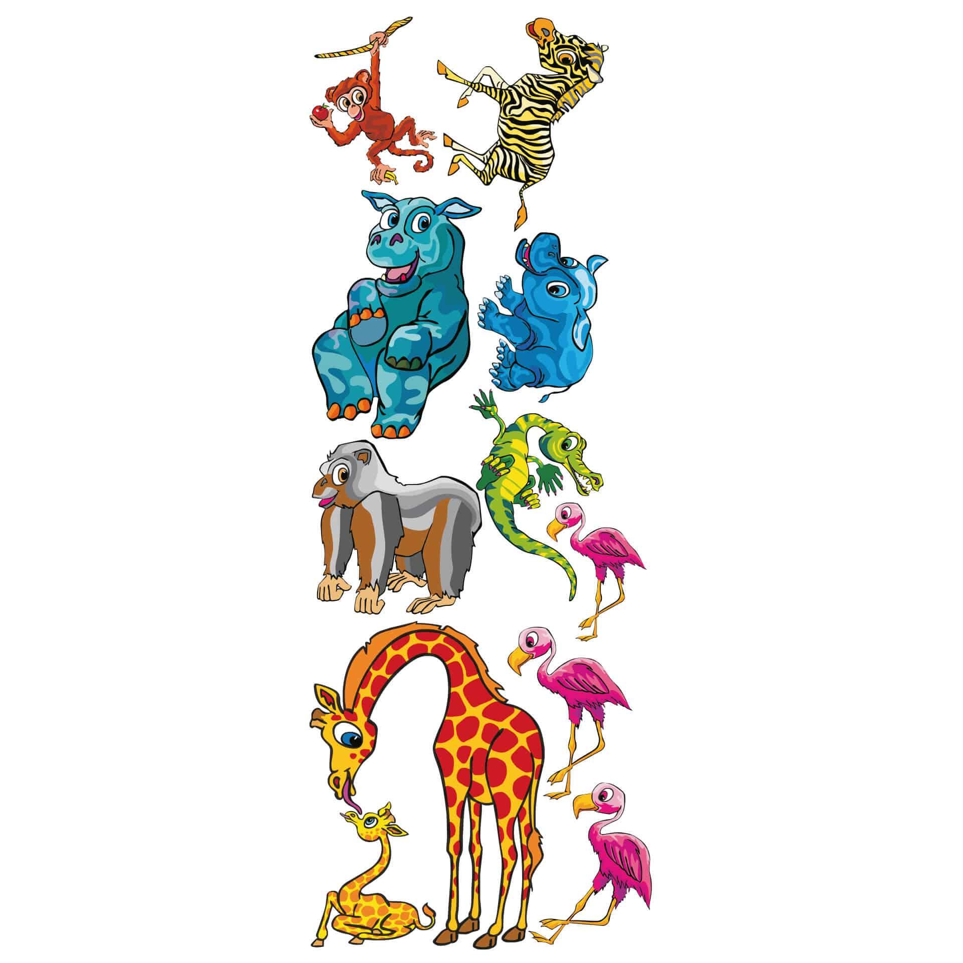 Adesivo murale - Composizione "giardino zoologico"