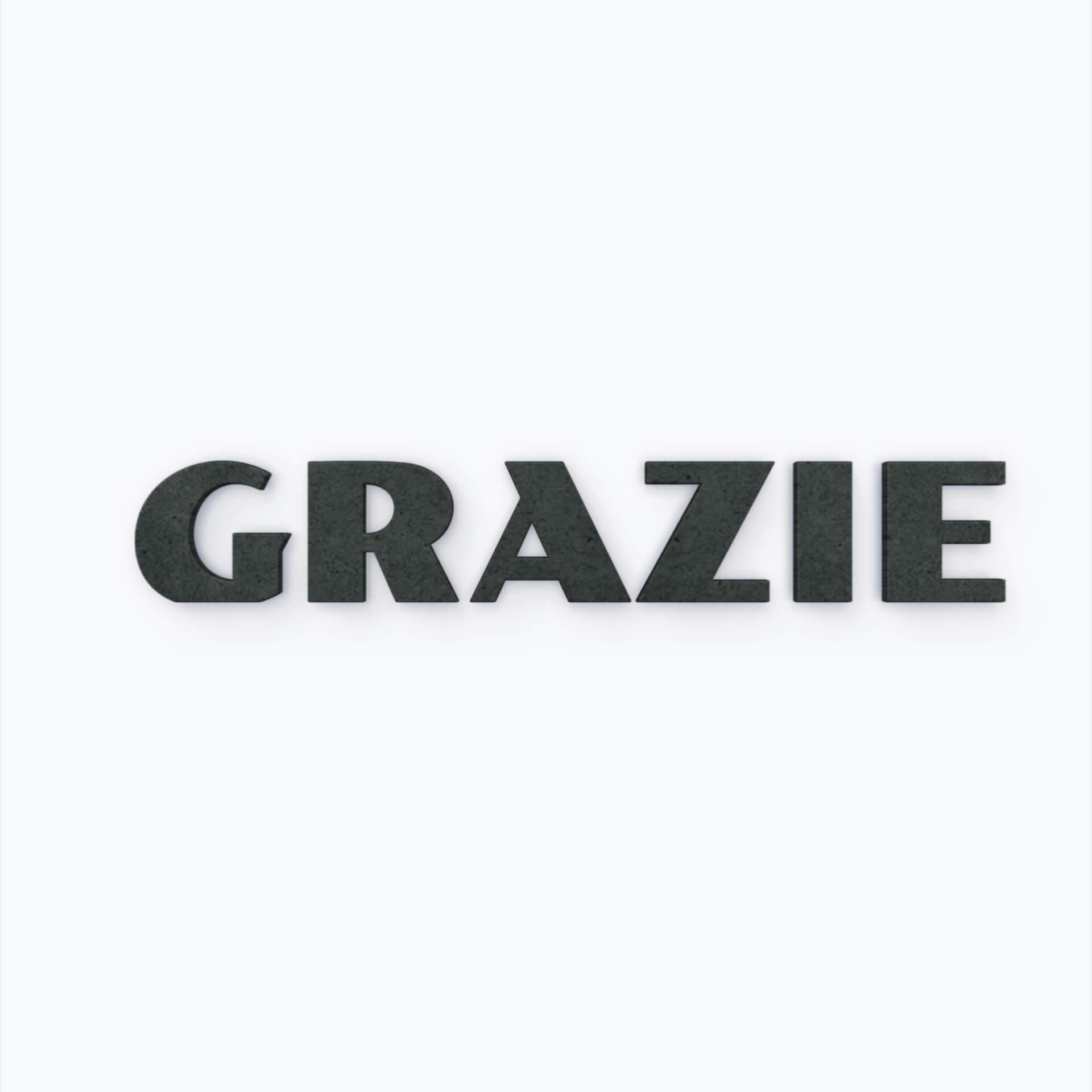 Scritta decorativa in MDF - Grazie