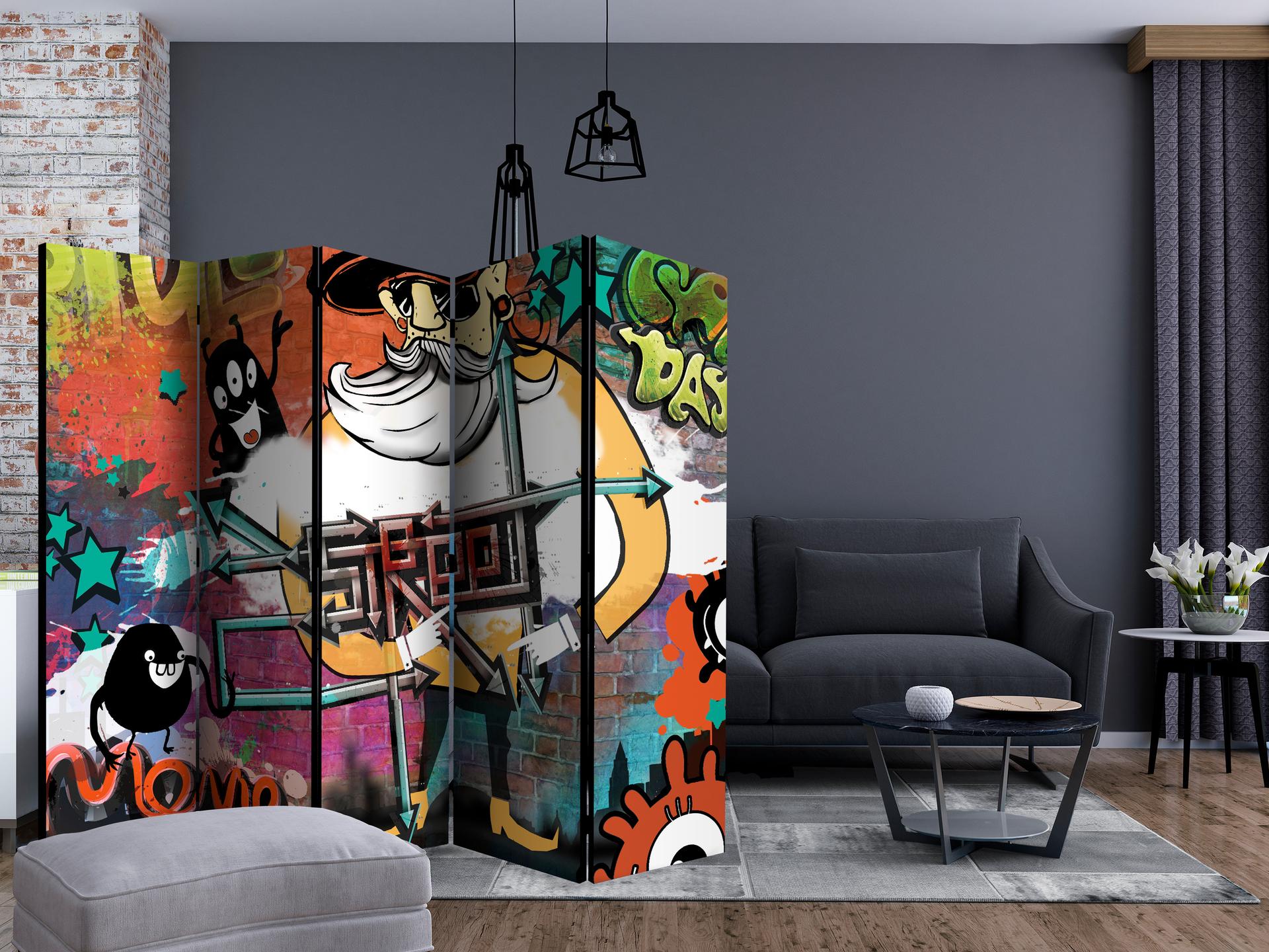 Divisorio - Graffiti - Cinema in città , 5 pezzi - 225x172 cm