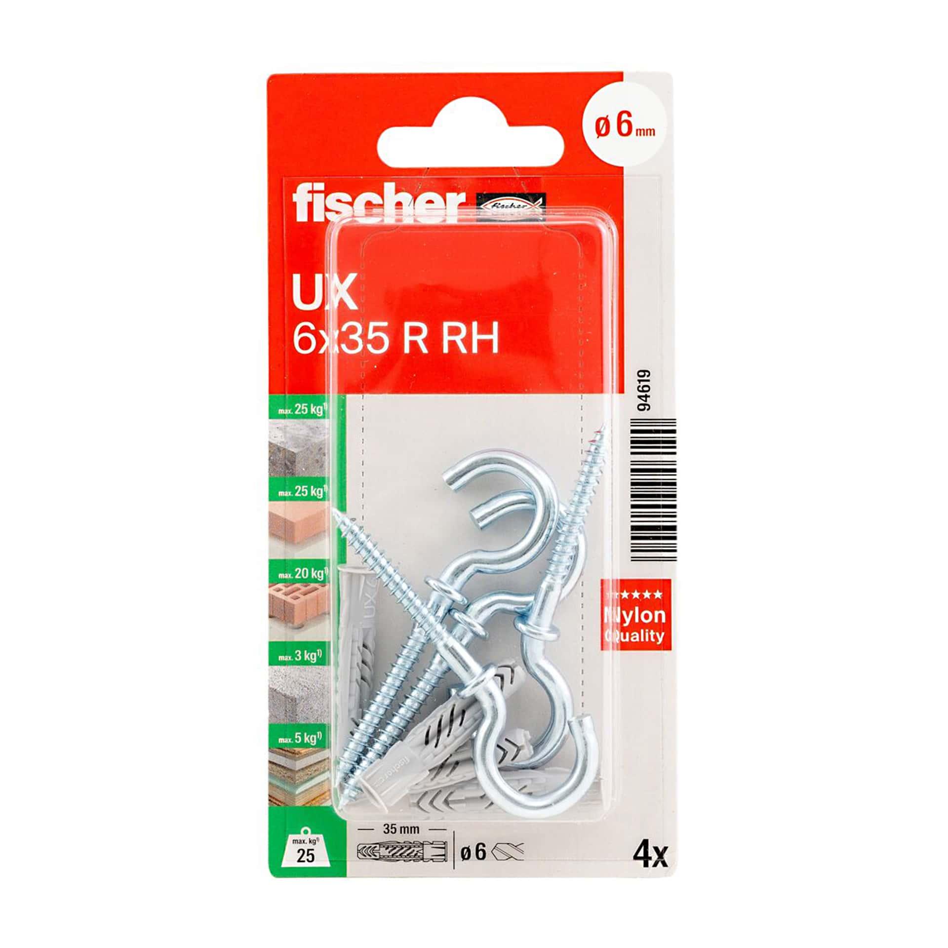 fischer - Universalstik UX 6 x 35 RH med rund krog