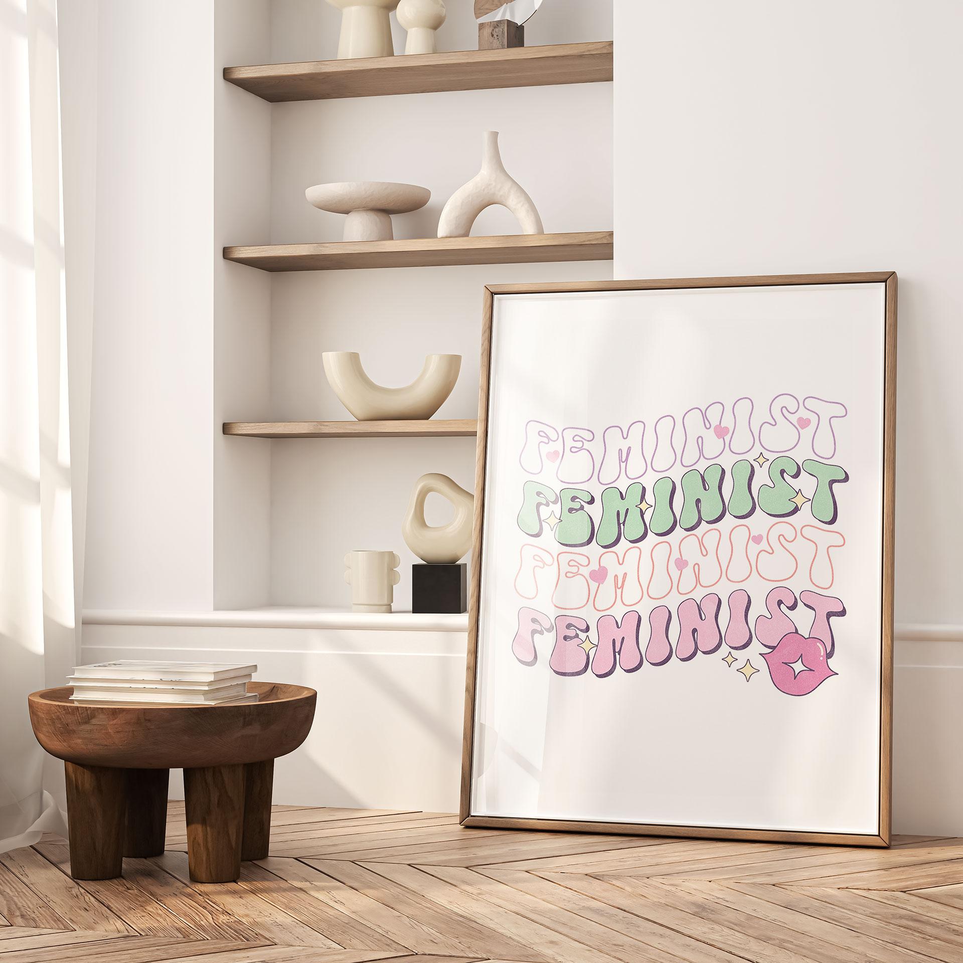 Plakat Feminist Kiss Mouth Pop Art
