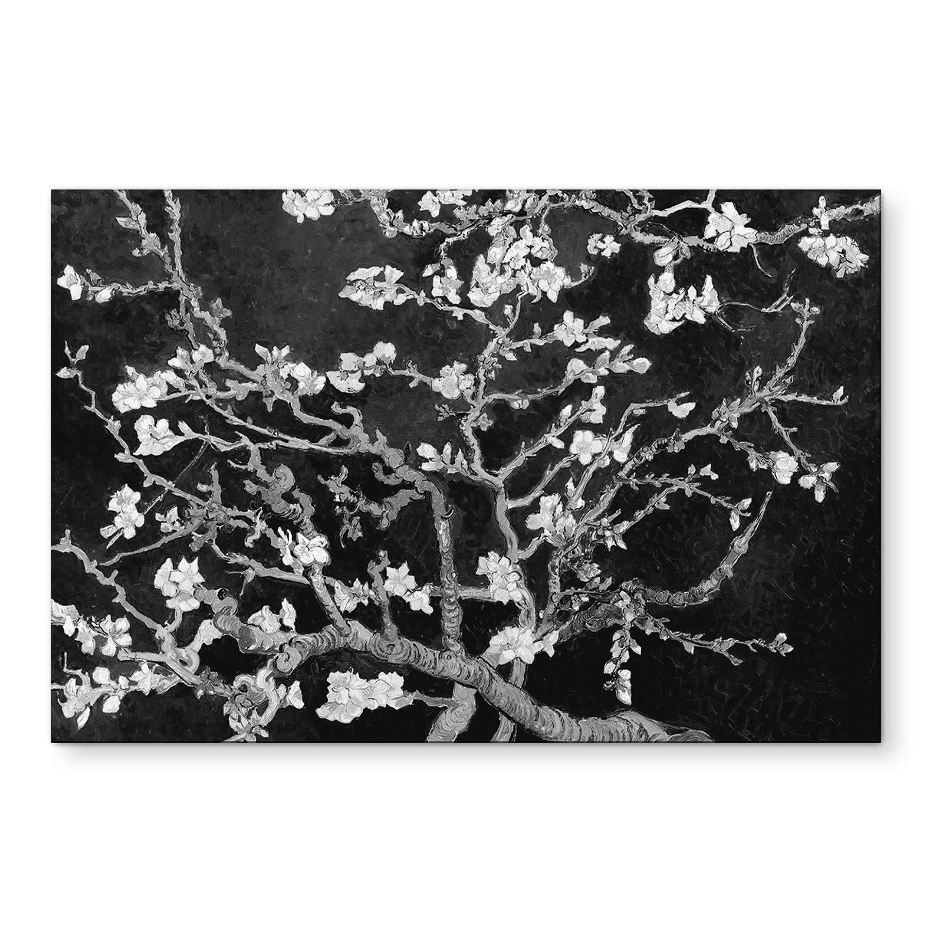 Wandbild van Gogh - Mandelblüte - schwarz - Alu-Dibond