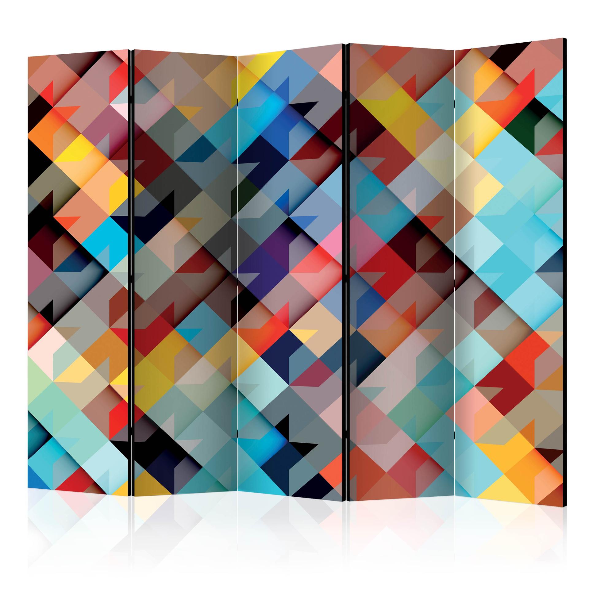 Schermo divisorio - Patchwork colorato, 3 pezzi