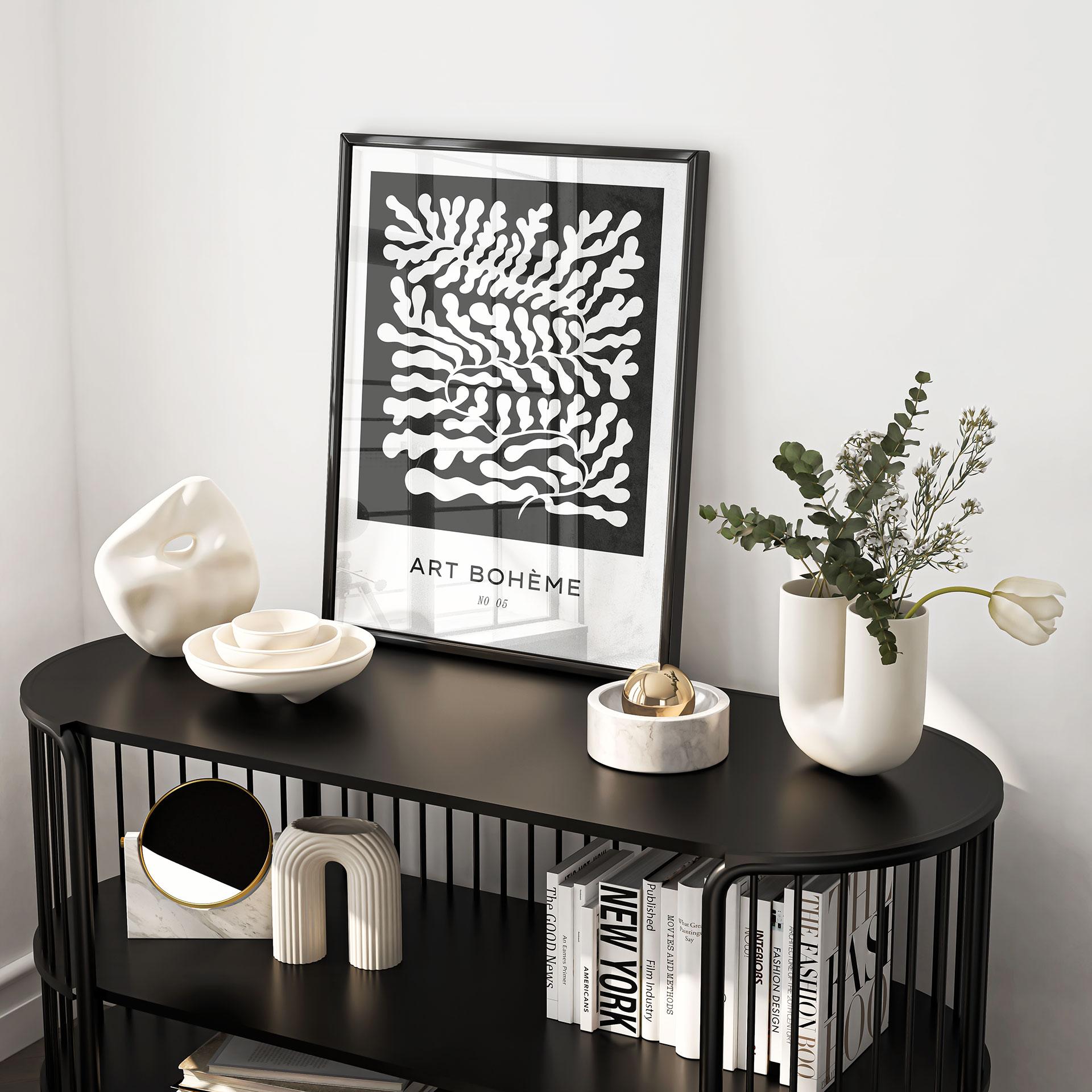Poster gebladerte in zwart-wit - Treechild