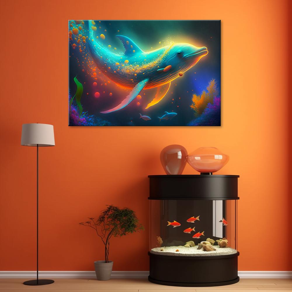Canvas print neon hval abstraktion