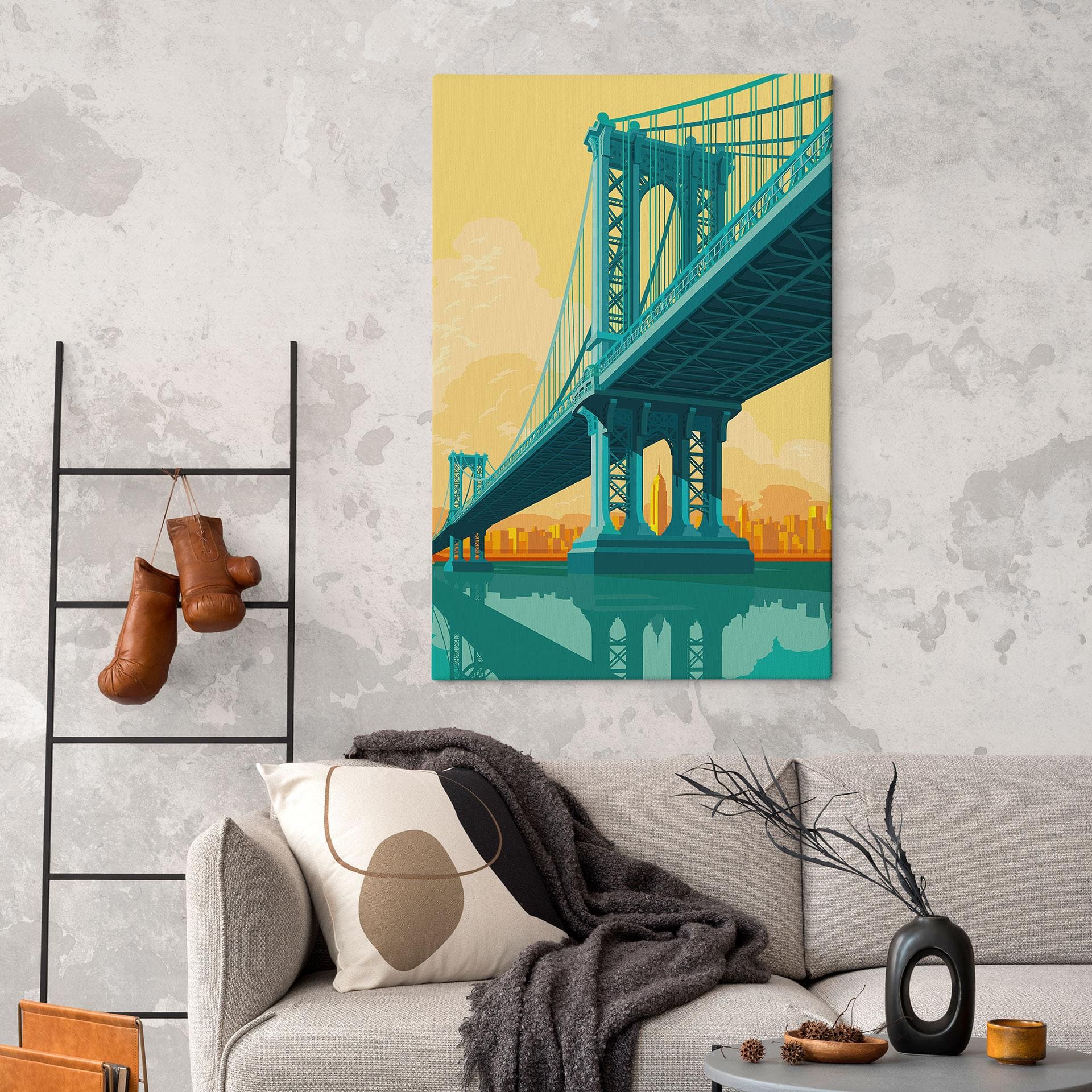 Leinwandbild Stadtblick durch die Manhattan Bridge - Heemskerk