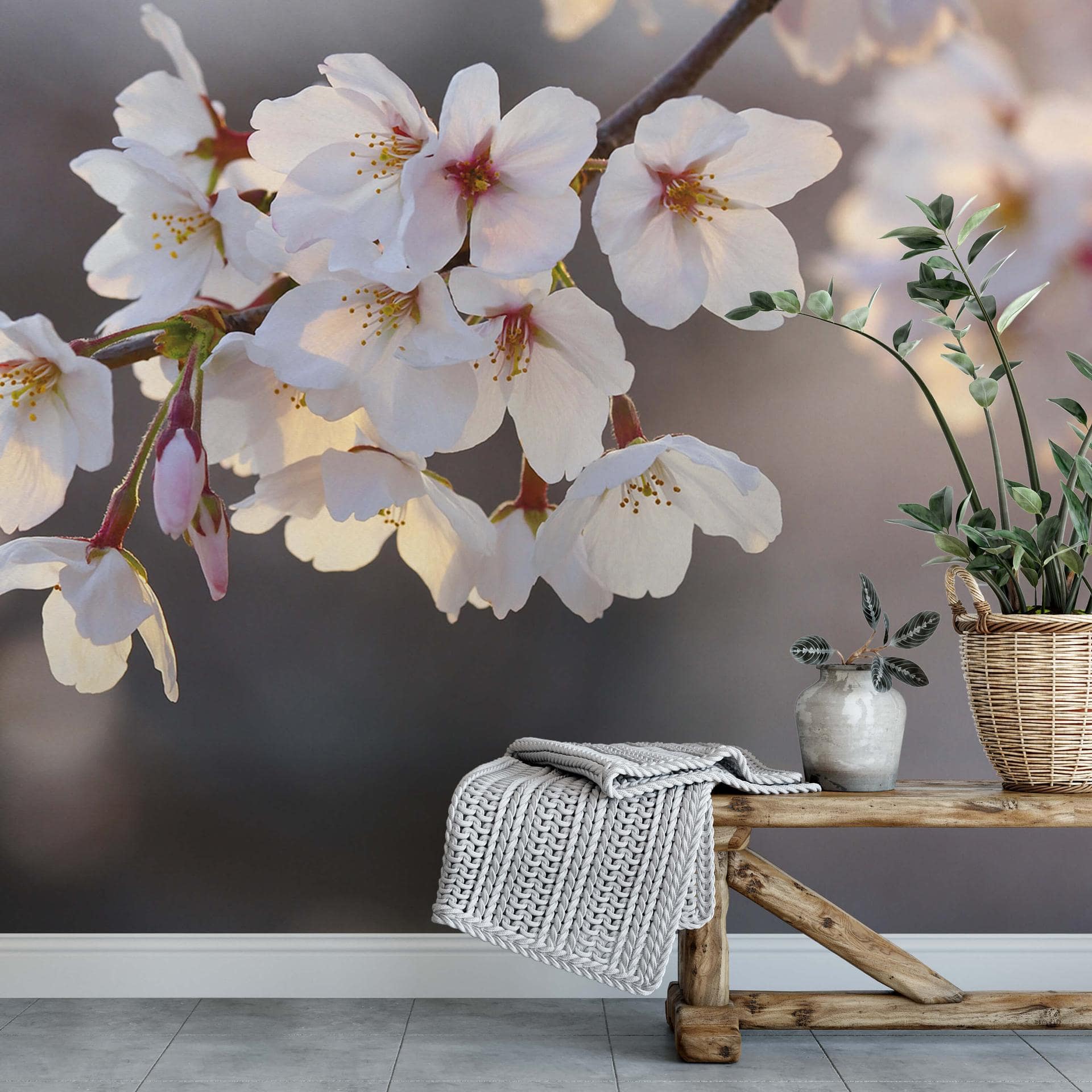 Fototapet - Kirsebærblomstergren