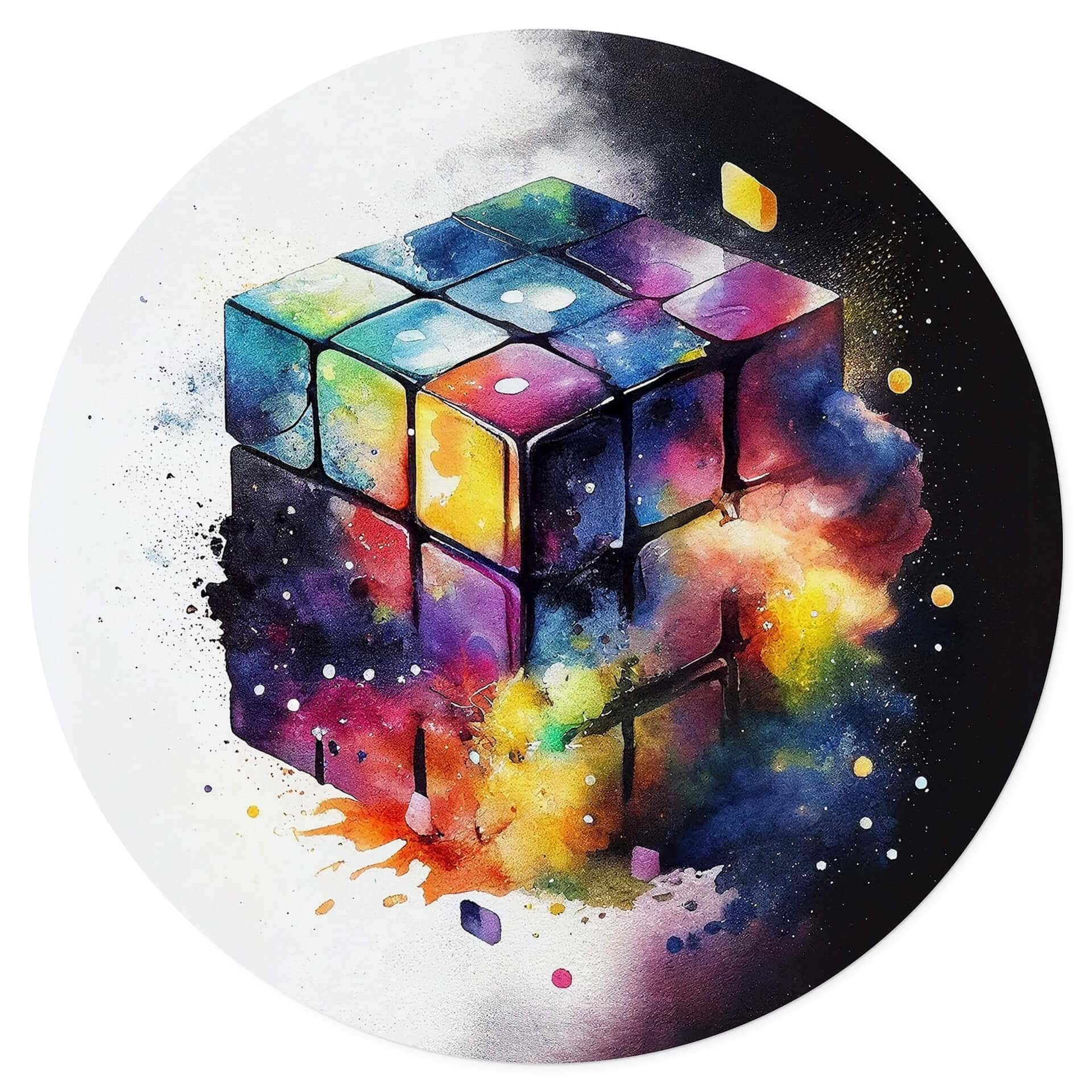 Vinilo decorativo Heine - Cubo mágico - Cubo de Rubik - Redondo