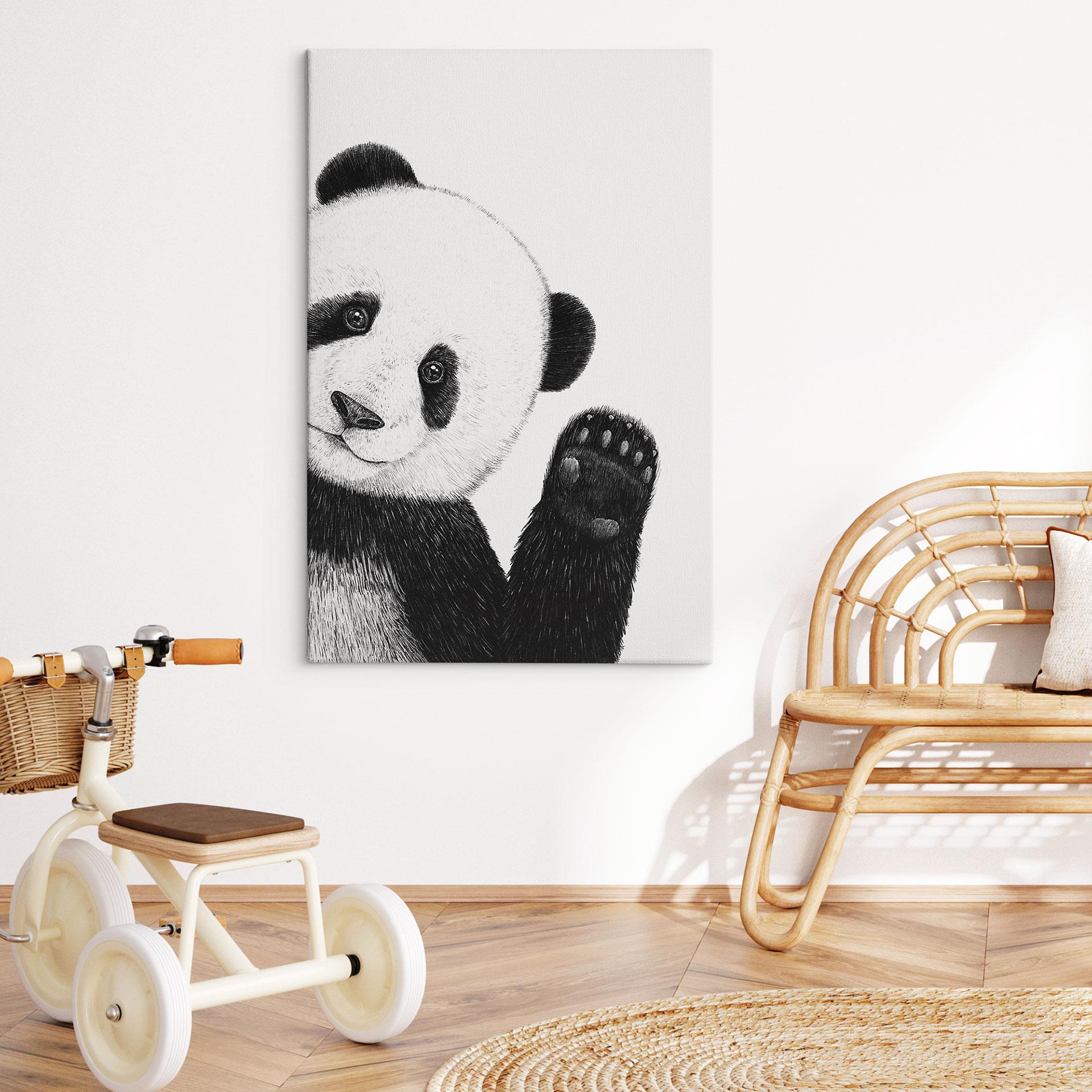 Canvasbillede Vinkende panda - Korenkova