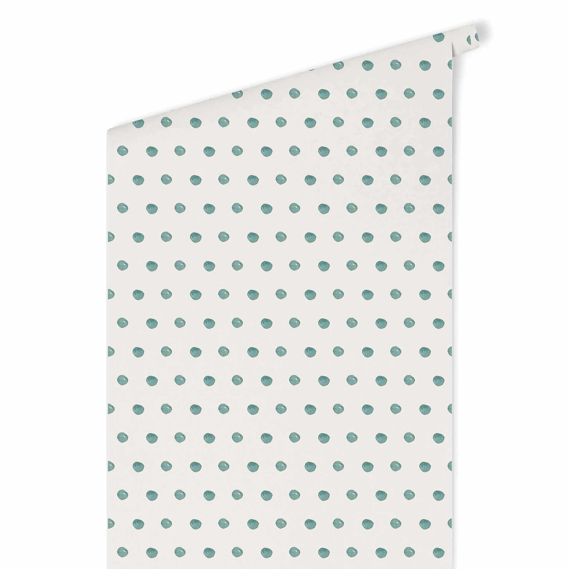 Patroonbehang – Aquarel Dots 02 – turquoise