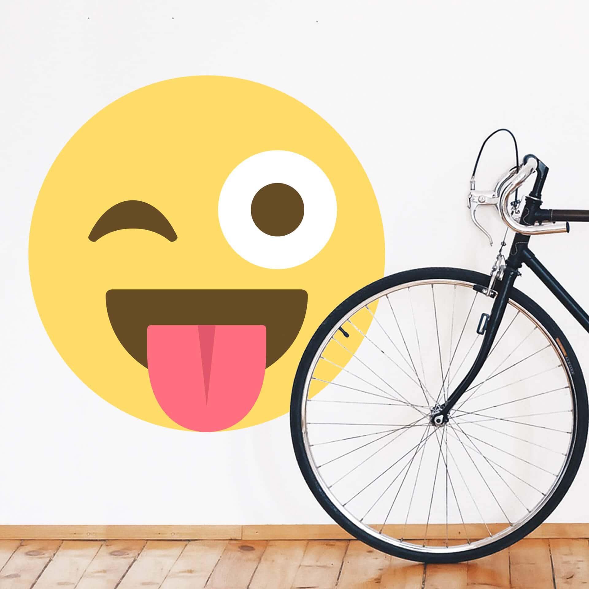 Muursticker Emoji Winking Eye