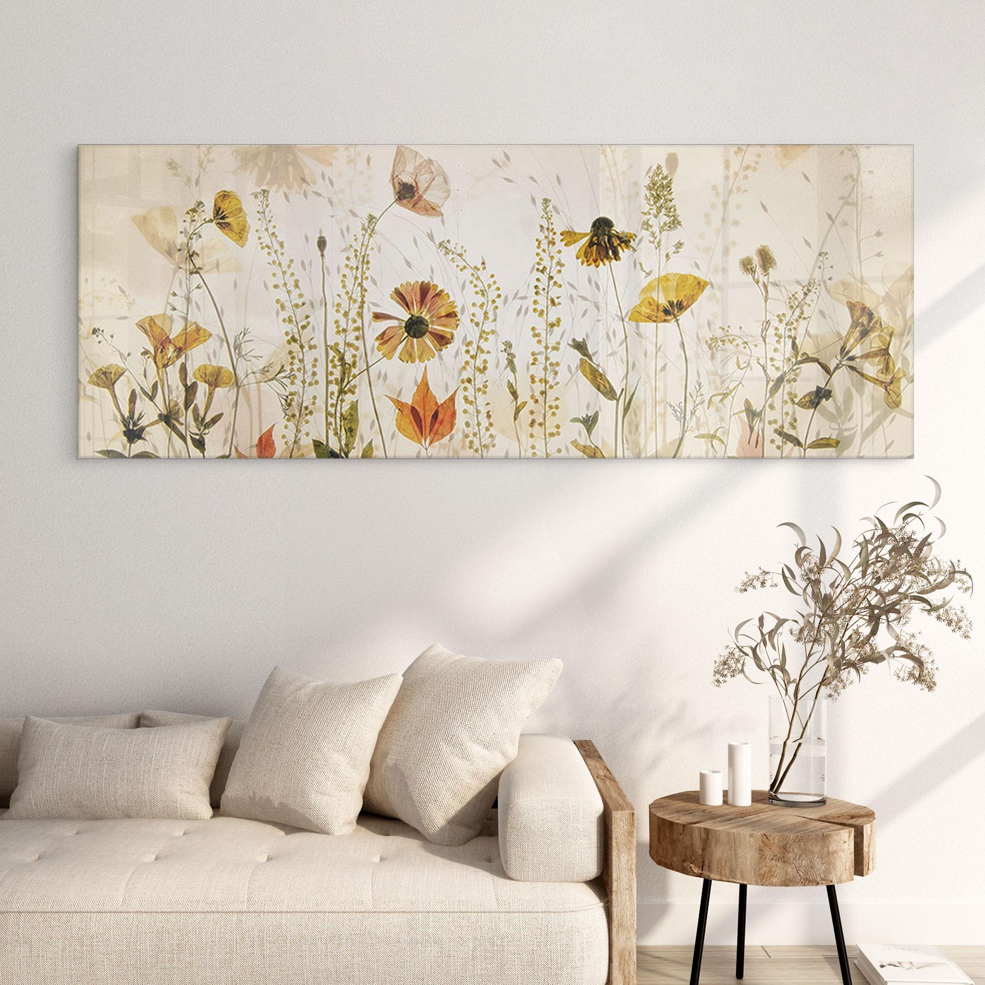 Akrylbillede Vilde engblomster i sollyset - Talen - Panorama
