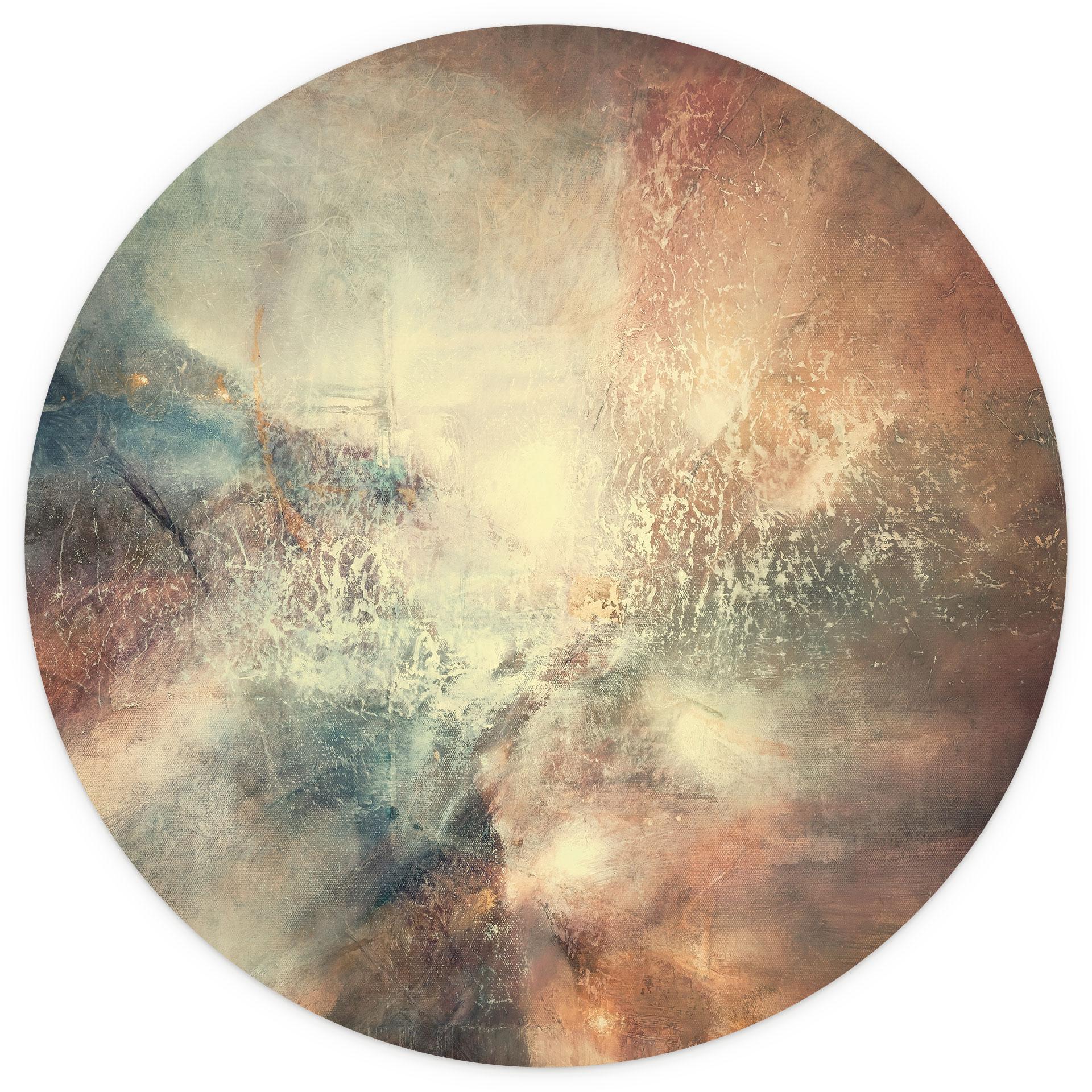 Fotobehang Abstracte mist in gouden licht - Schmucker - Rond - Zelfklevend/niet-geweven