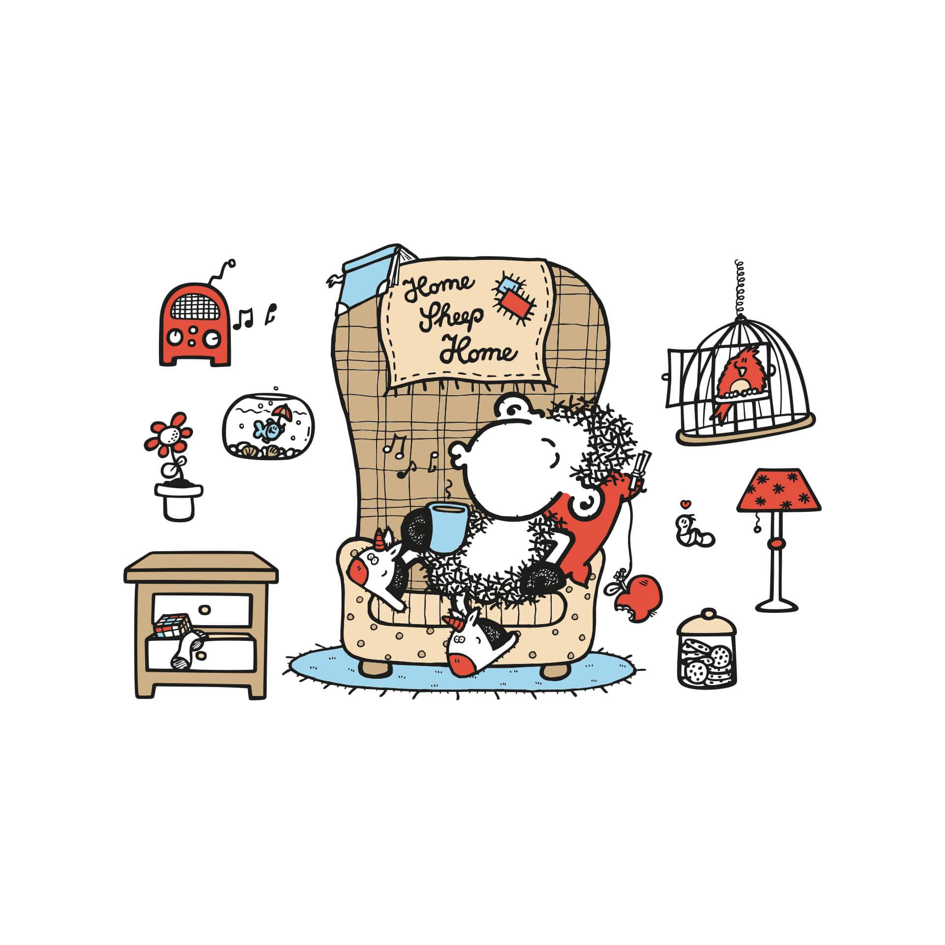 Wandtattoo sheepworld Home sheep Home Music