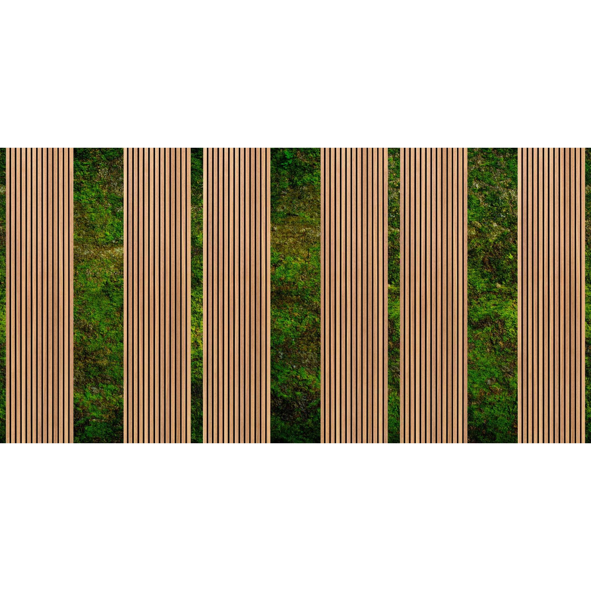 Mos en houtlook fotobehang groen & bruin - vliesbehang natuur design