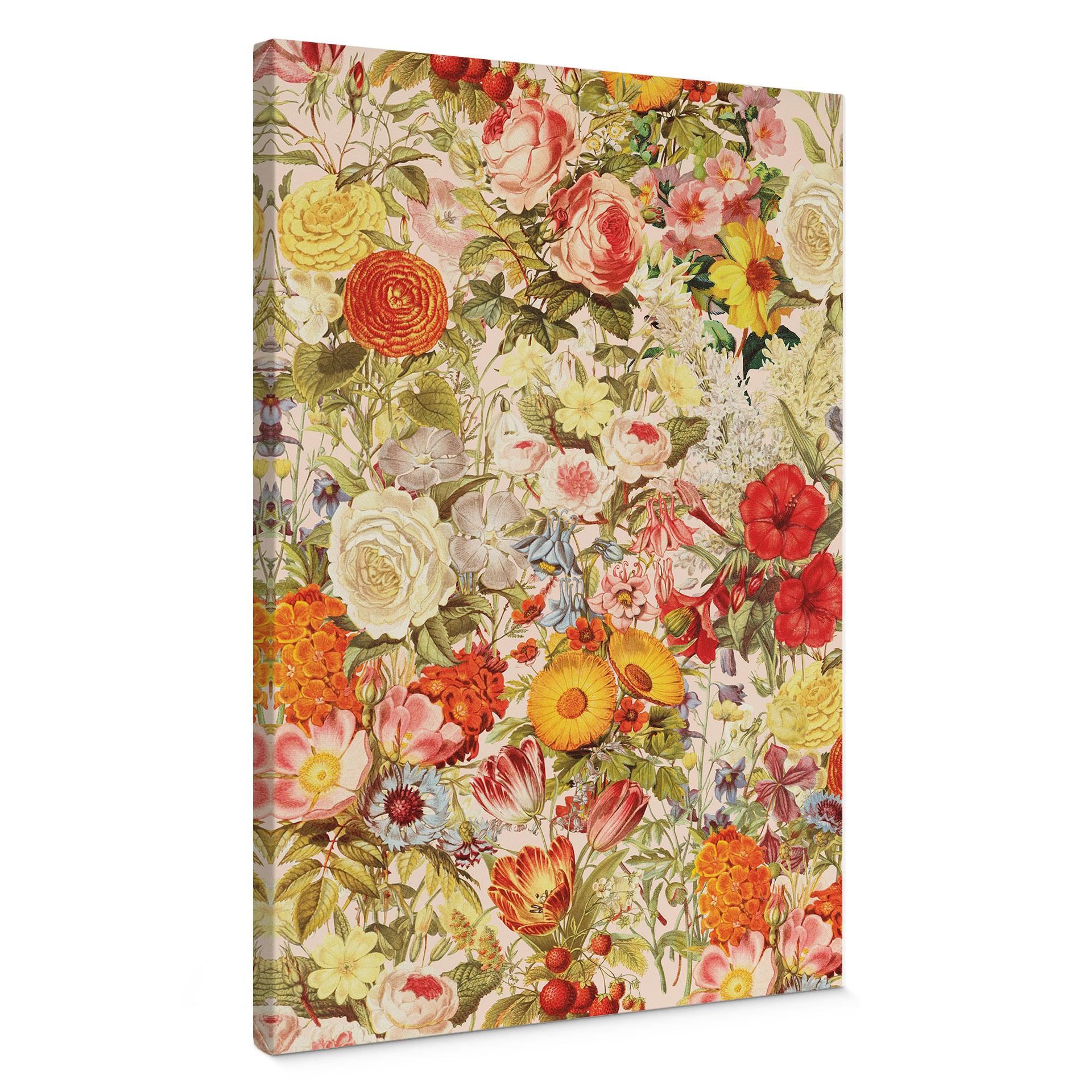 Leinwandbild Farbenfrohe Blumencollage - Frida Floral Studio