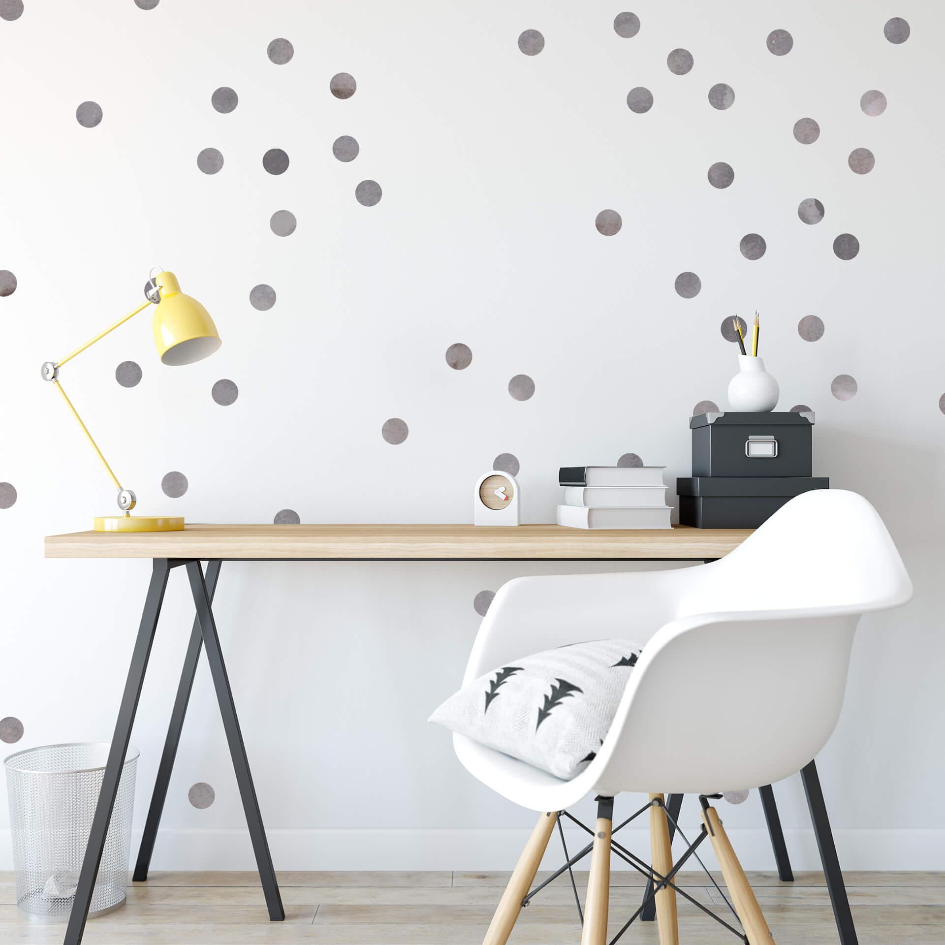 Muursticker set stippen - Grijs (50 stickers)