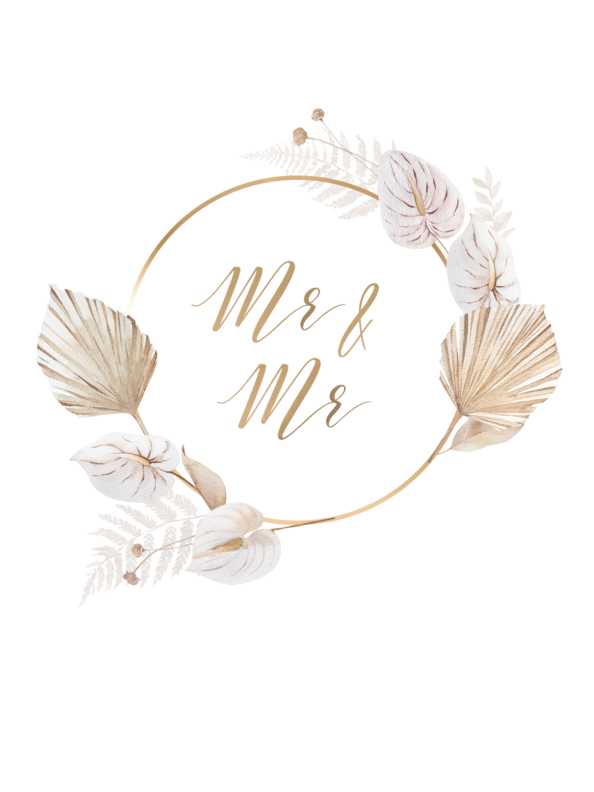 Poster Mr & Mr Goud + Gepersonaliseerde Tekst