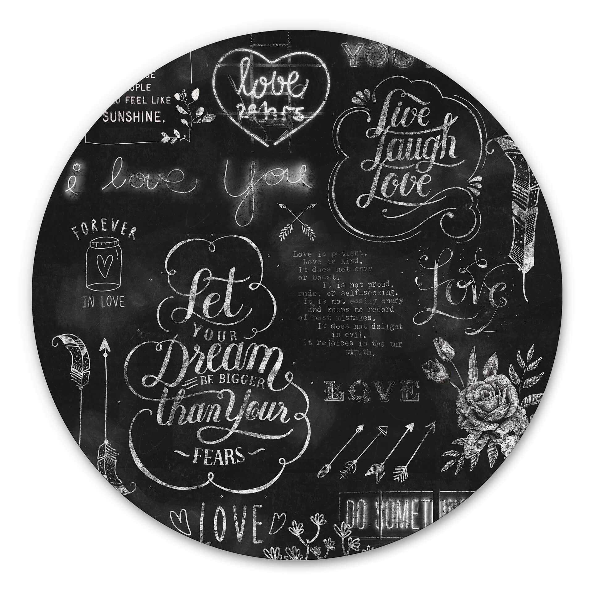 Tableau sur alu-Dibond World of good feelings - Rond