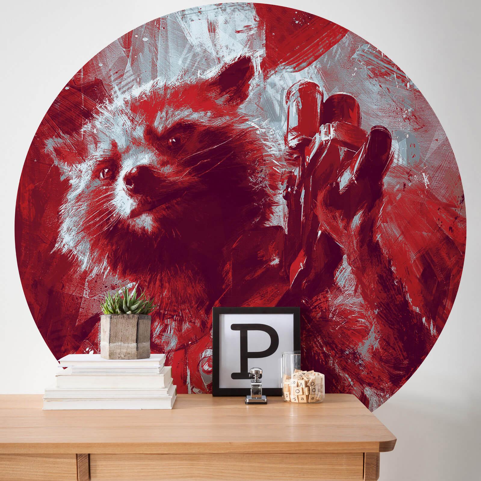 Zelfklevend vliesbehang - Avengers Painting Rocket Raccoon - 125 x 125 cm