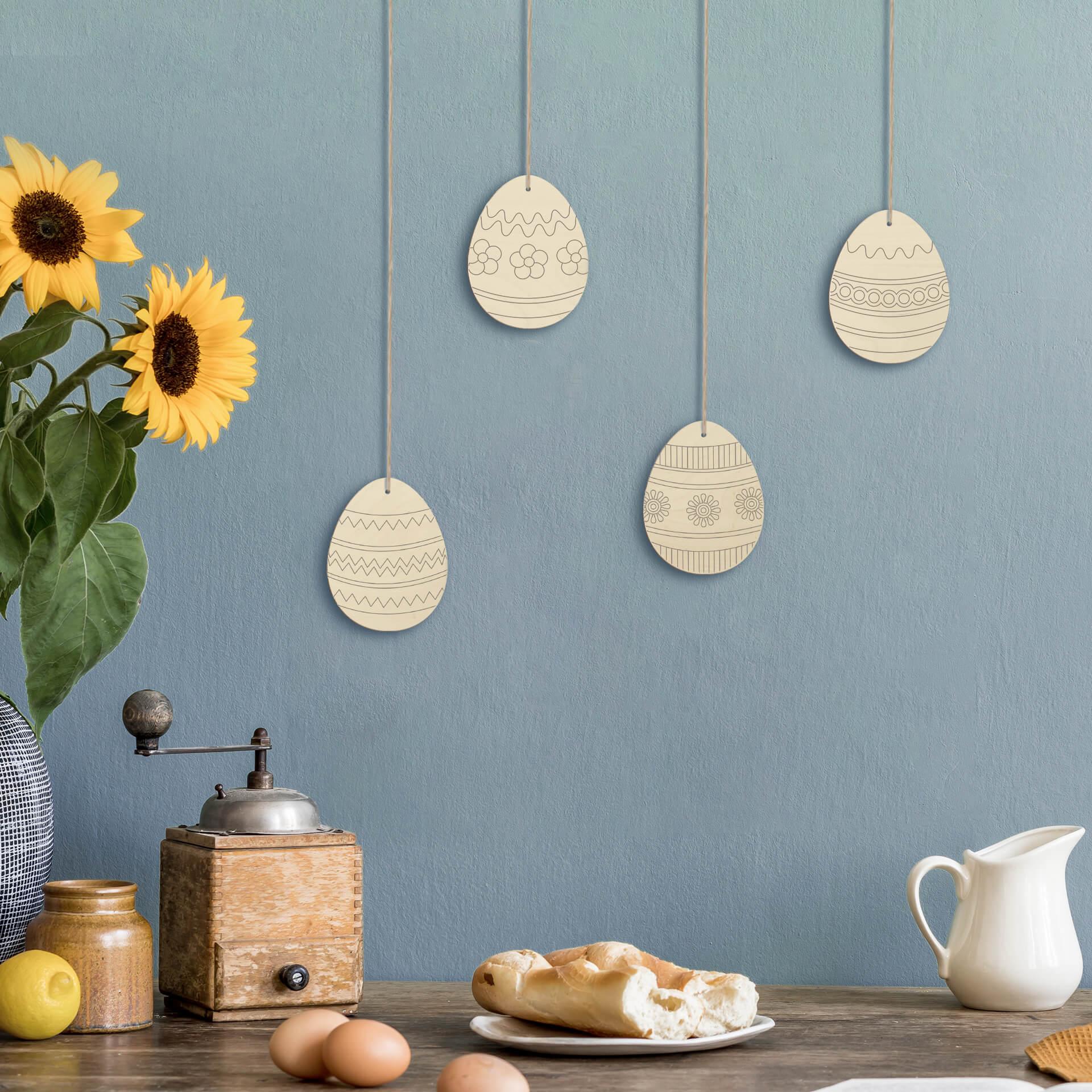 Decoración de árbol Huevos de Pascua 1 (4 piezas) con colgador