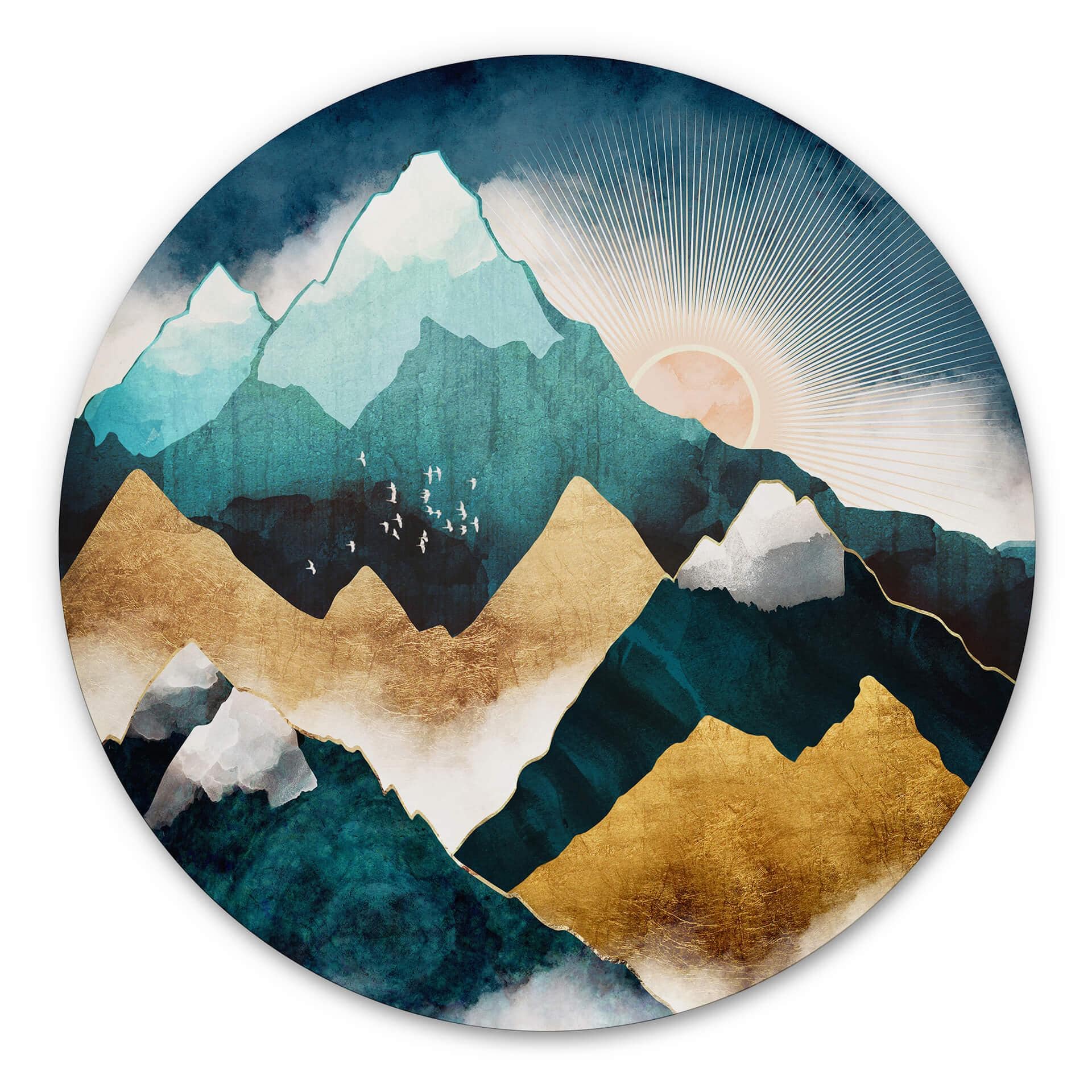 Tableau sur alu-Dibond rond SpaceFrog Designs - Breaking Dawn