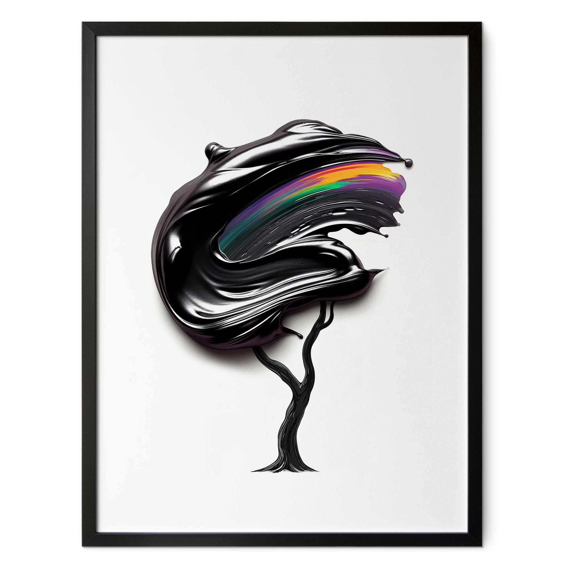 Plakat-træ med sort 3D-krone - Mielu