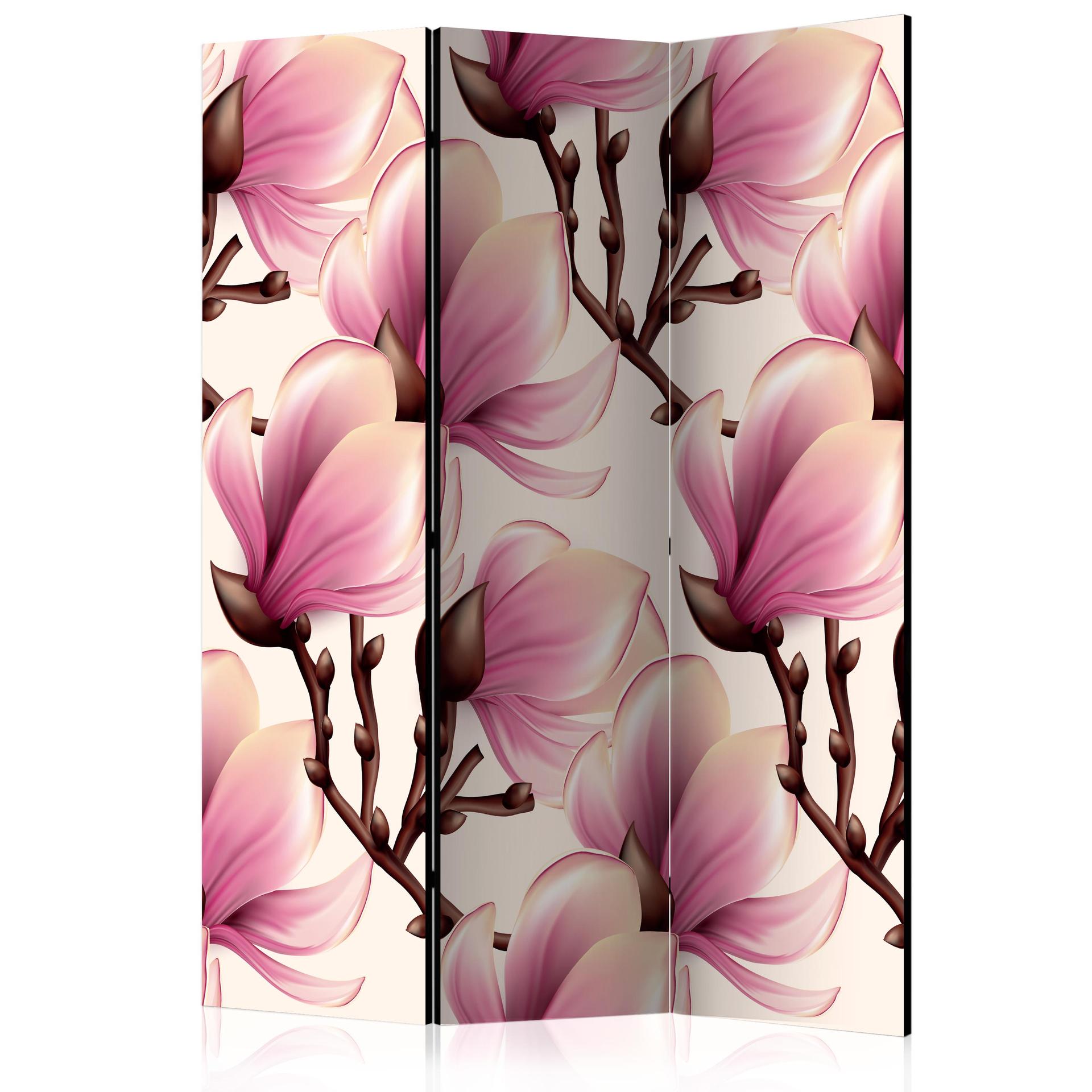Skærmvæg - Magnolier i blomst, 3-delt