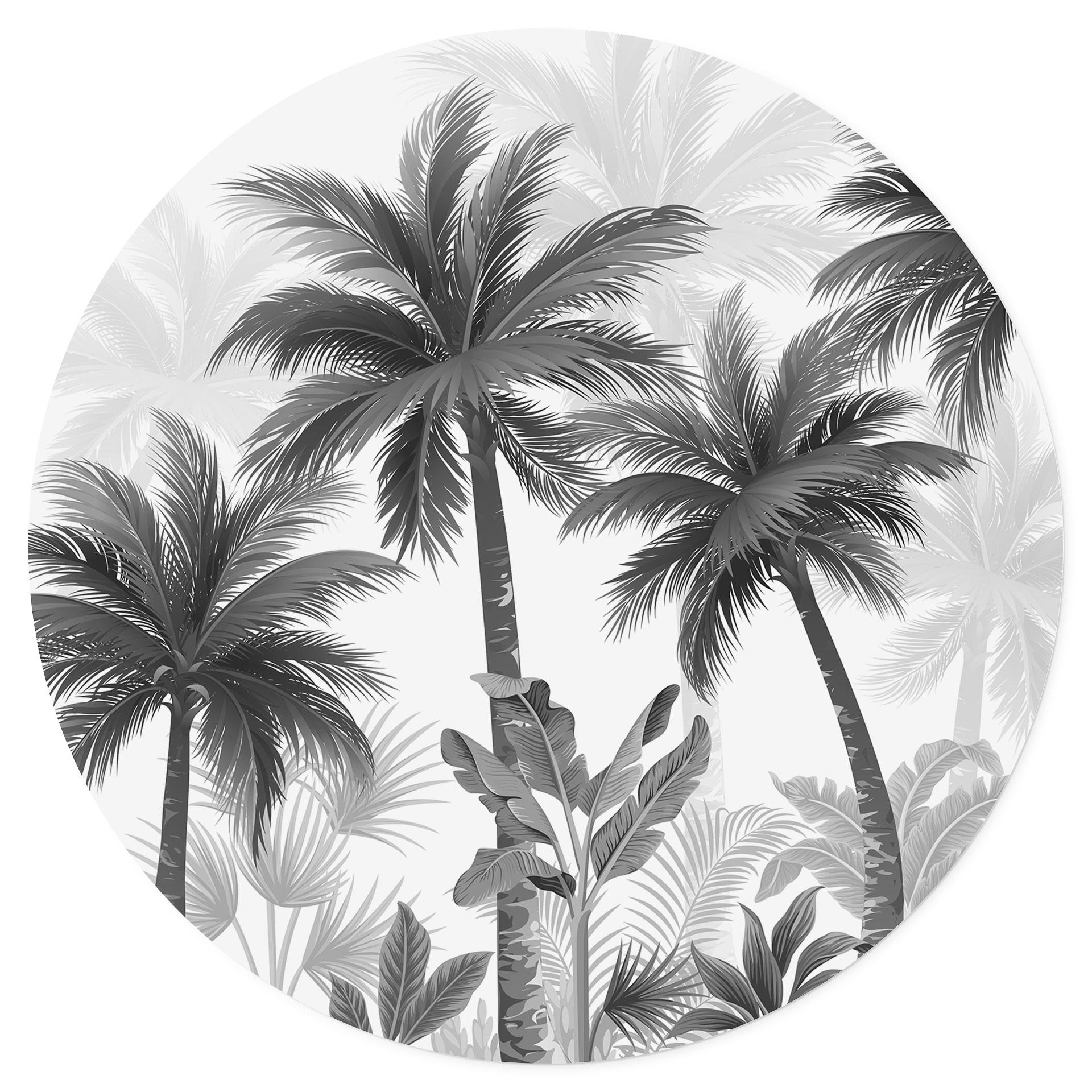 Adesivo murale con paesaggio di palme esotiche - Rotondo