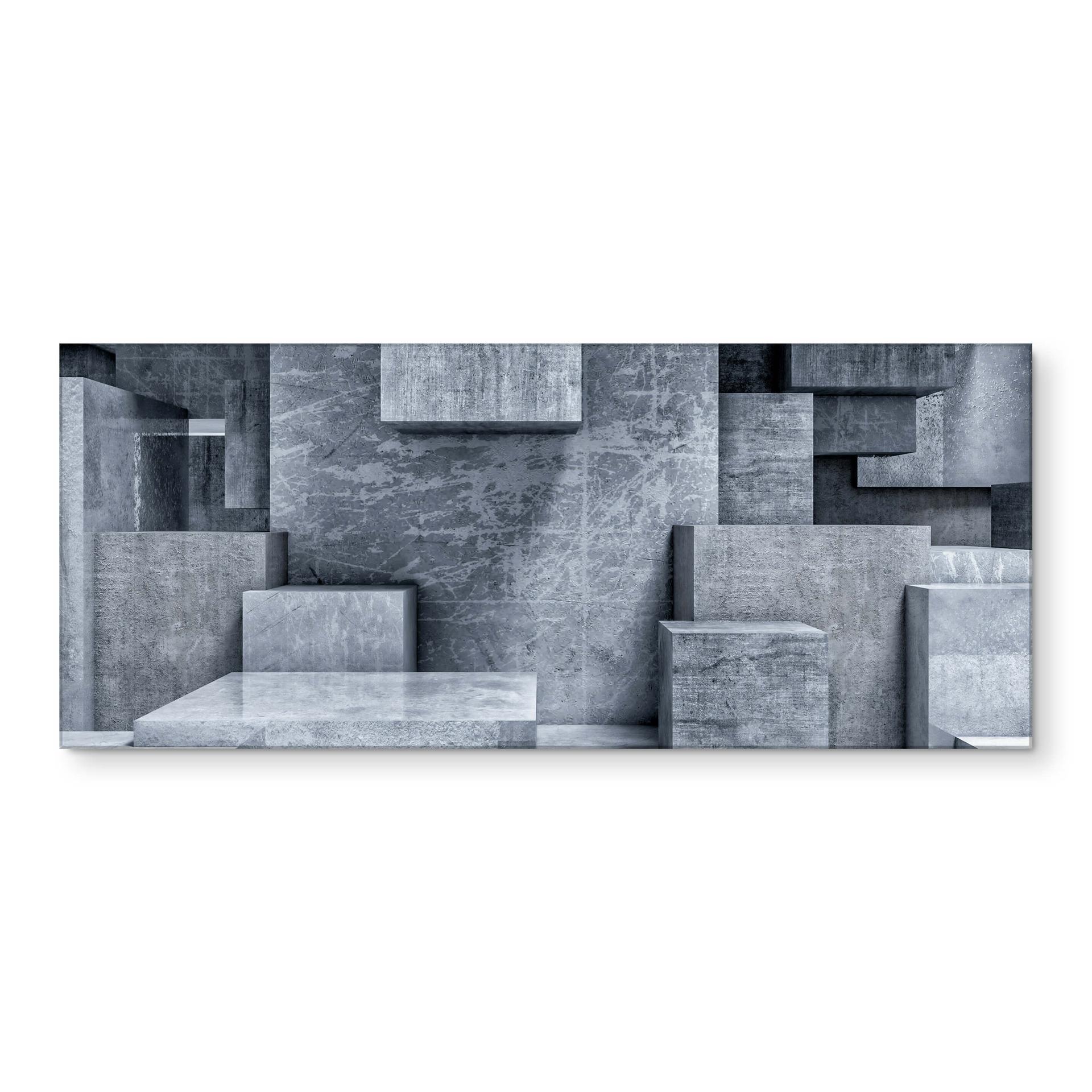 Keukenachterwand 3D Betonblokken