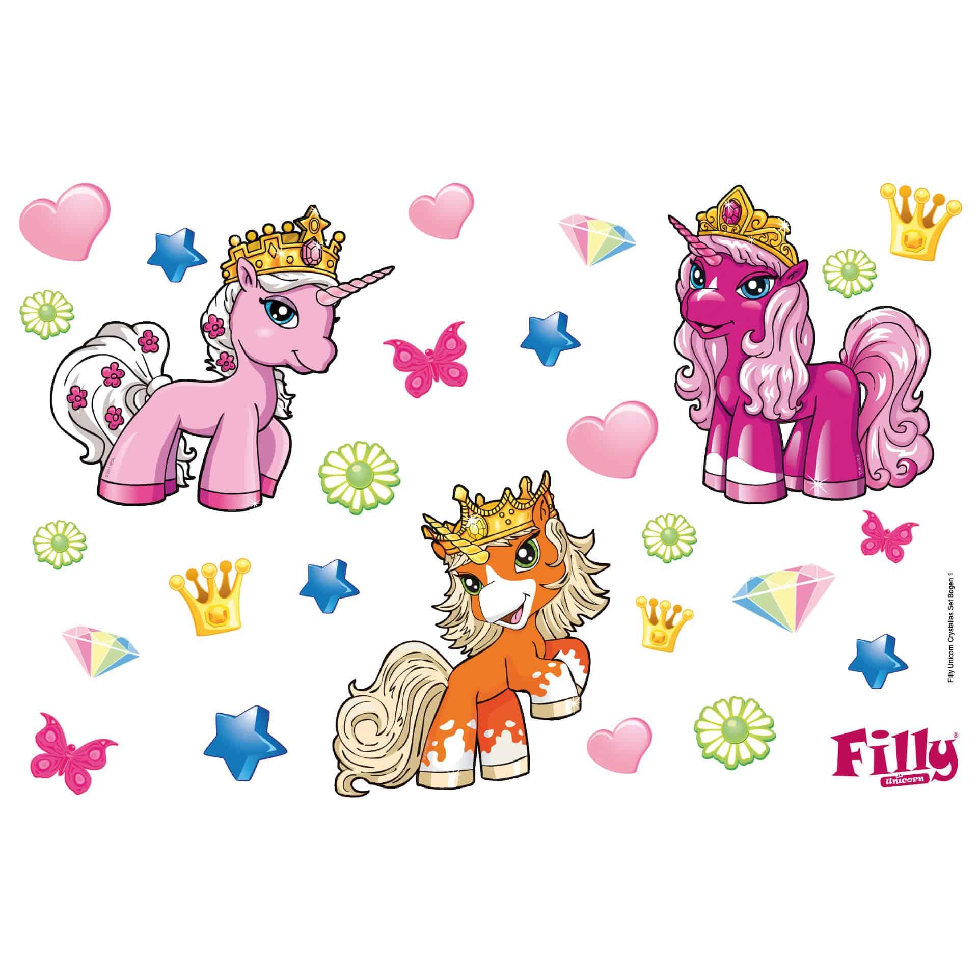Muursticker Filly Unicorn - Crystalia Set