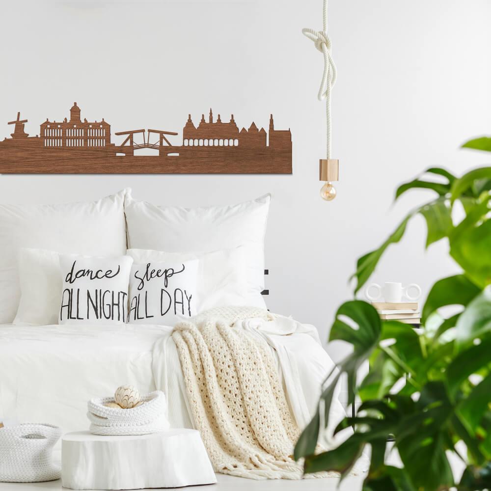 Chapa de caoba Wood art - Skyline Amsterdam