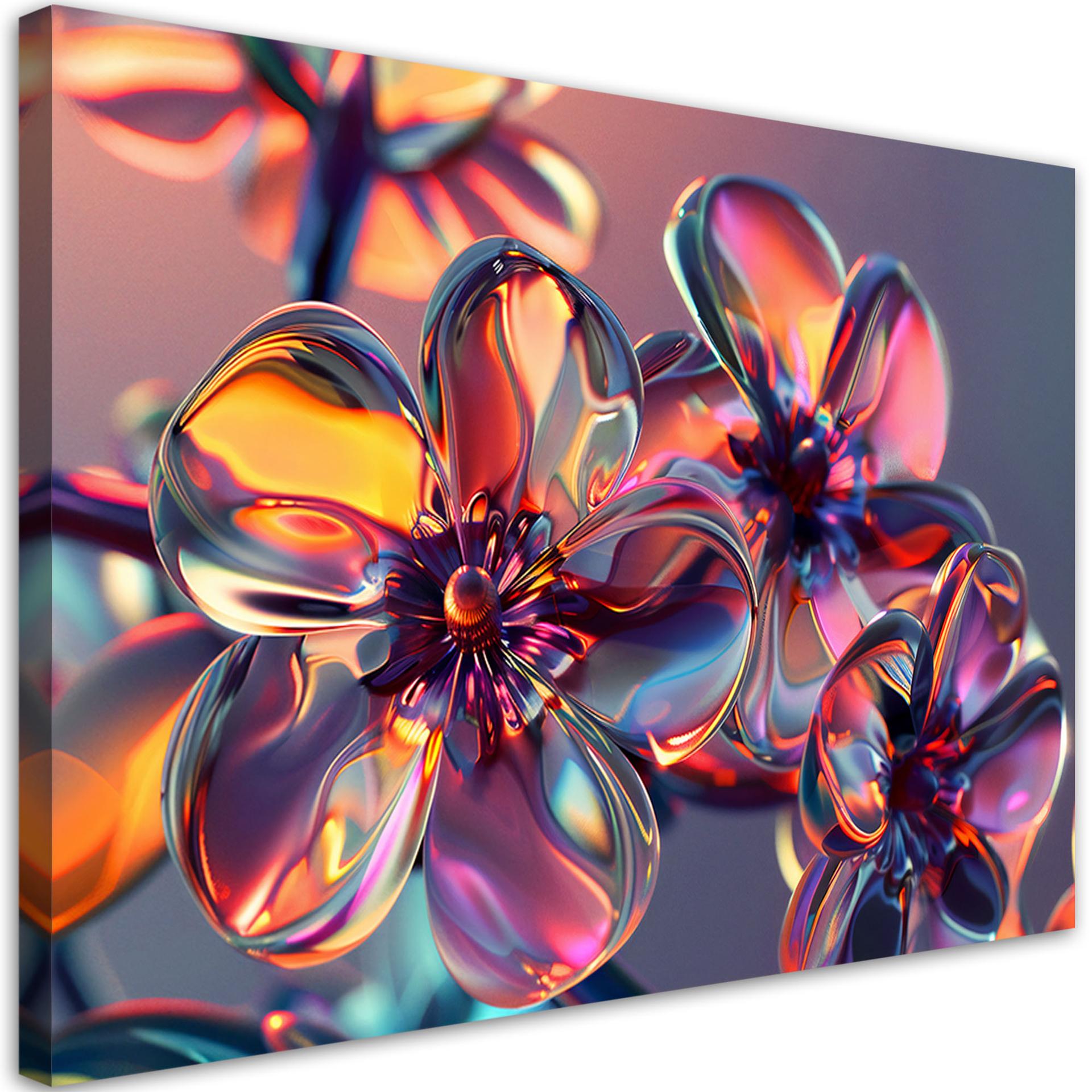 Canvasbillede, Glasblomster i pastelfarver