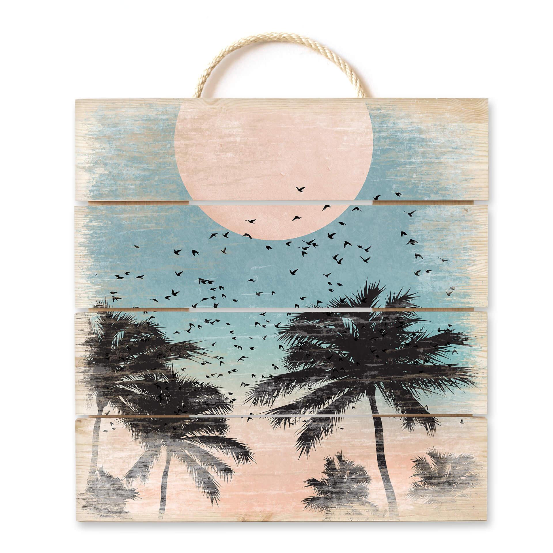 Cuadro de madera Cubistika - Puesta de sol - 40x41,5 cm