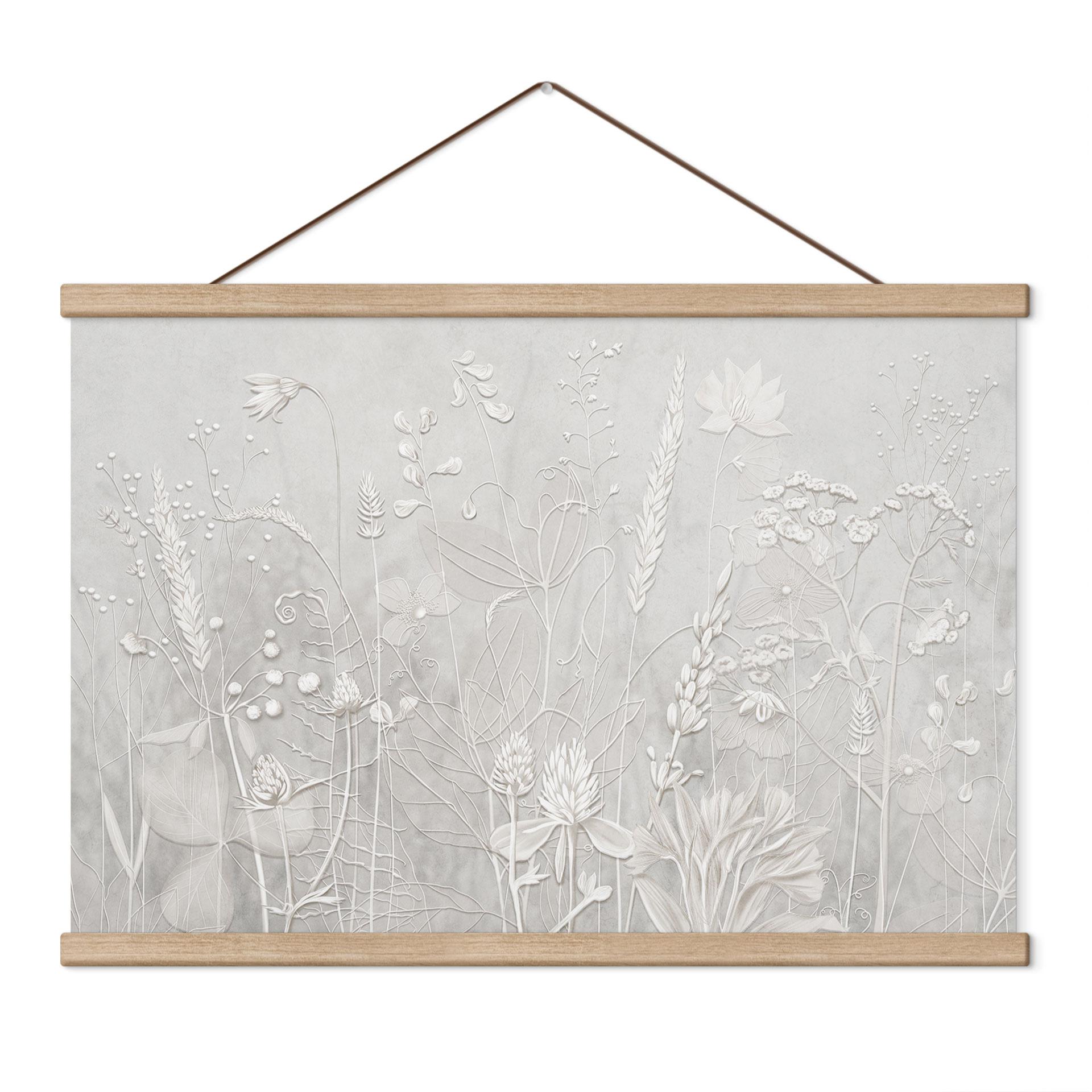 Textielposter Planten in wit in modern design - Ms Tiff