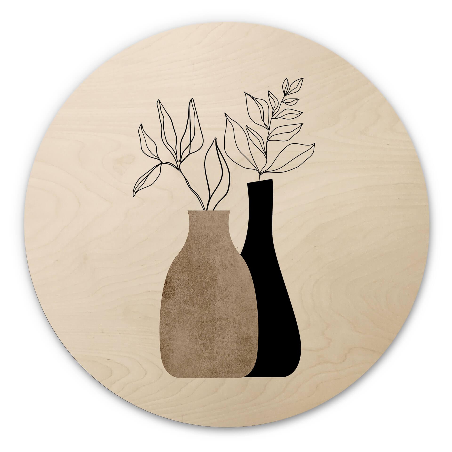 Kubistika Billede af træ - Minimalistiske planter - Rund