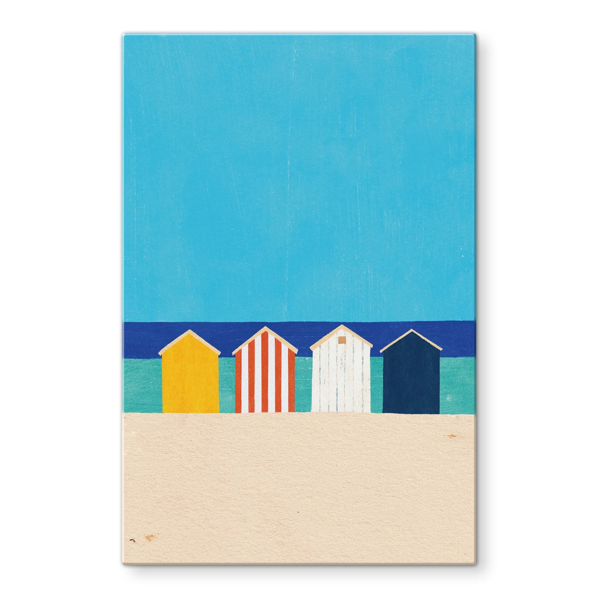 Tableau en verre Cabanes de plage au bord de la mer - Rivers