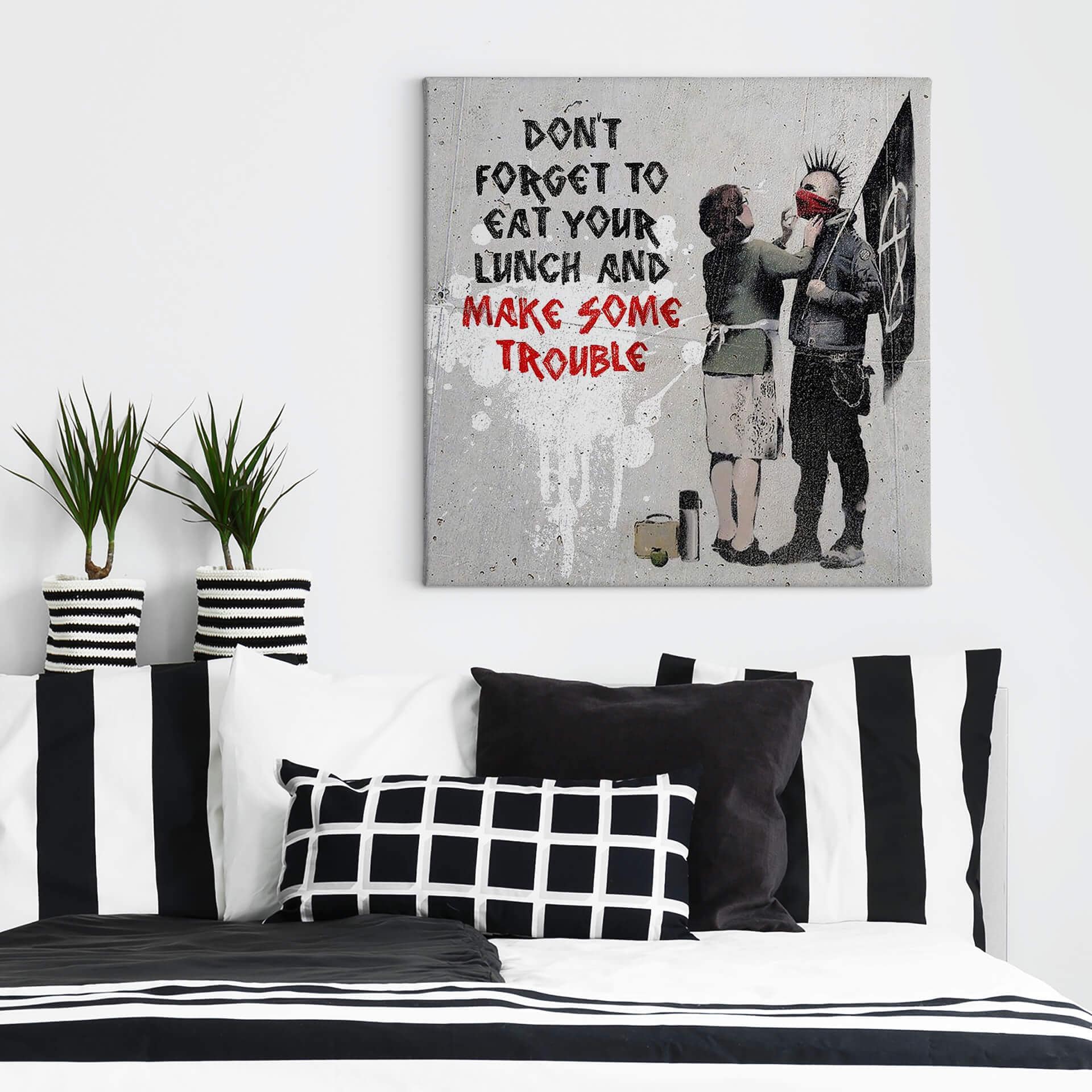 Canvasbillede Banksy - Make Some Trouble