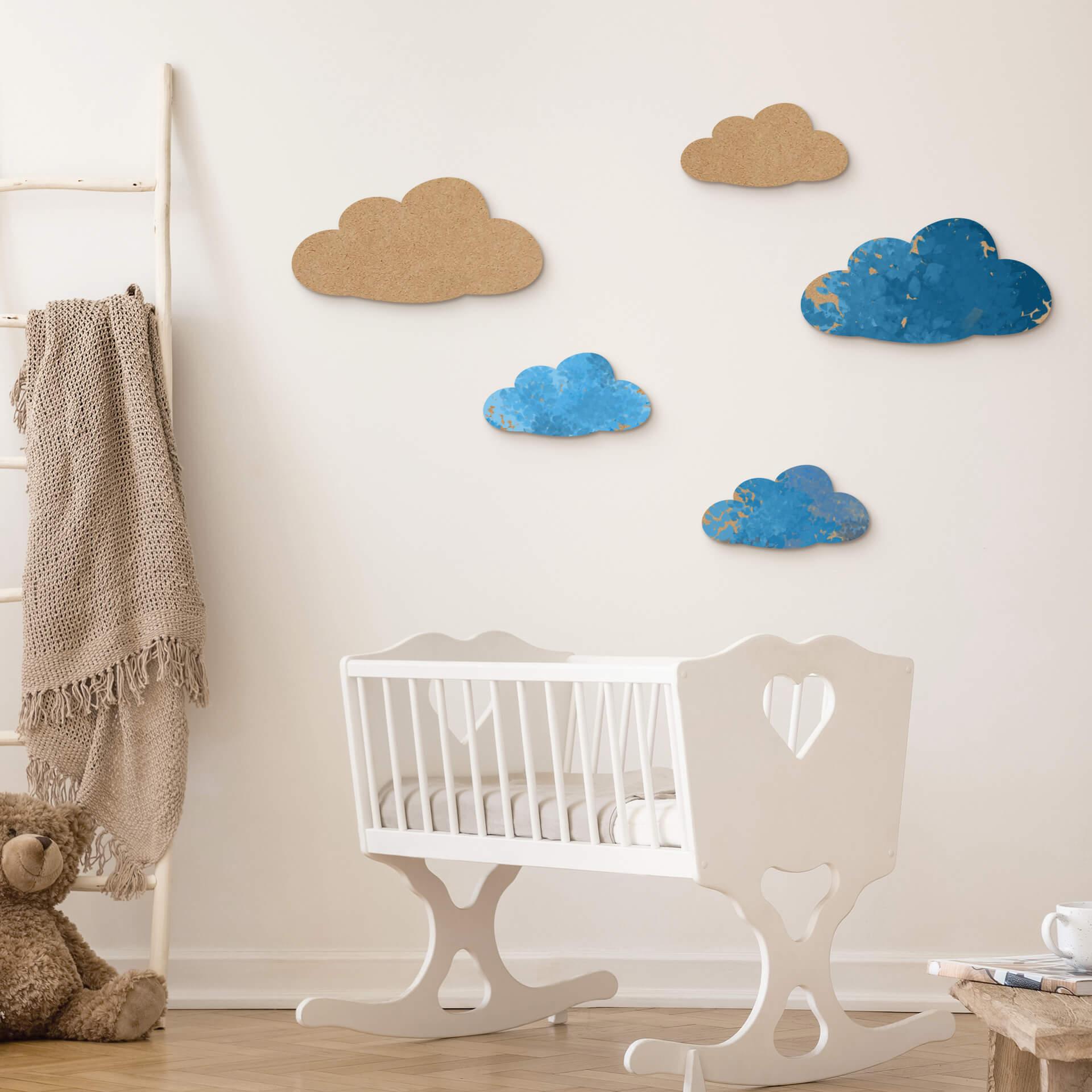 MDF Decoratie Wolken Set (5-delig)