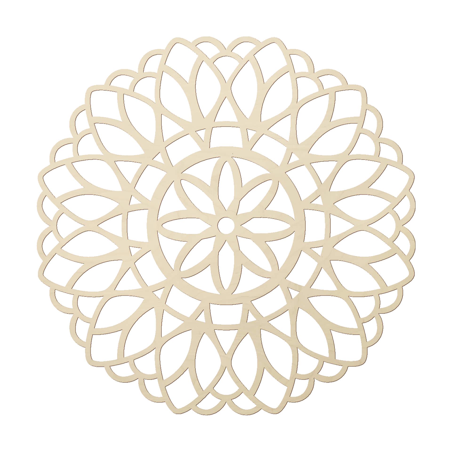 Wanddecoratie Populierenhout Mandala - Bloem van het Leven