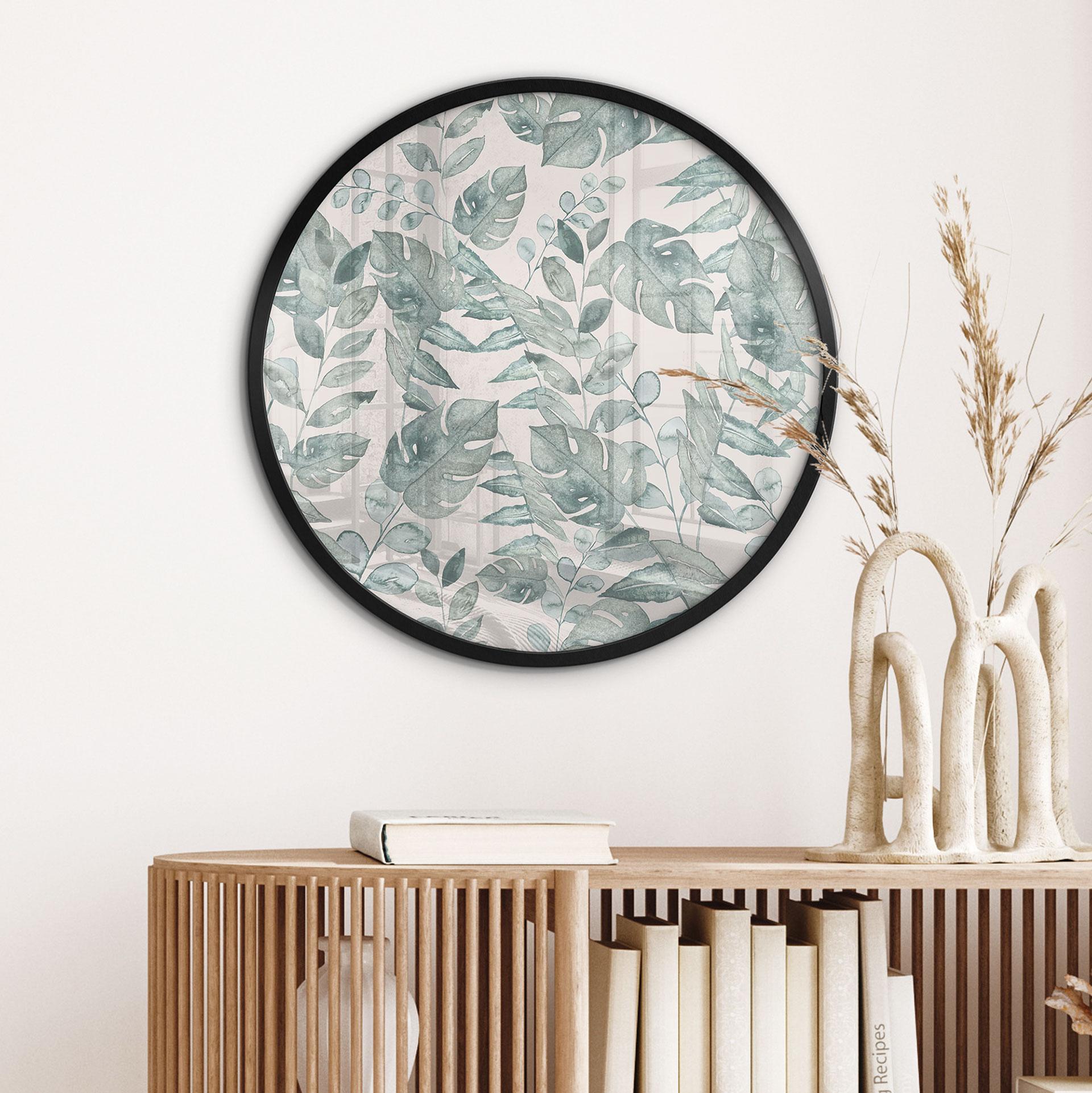 Plakat Jungle Leaves Watercolour Cream - Bloomery Decor - Rund