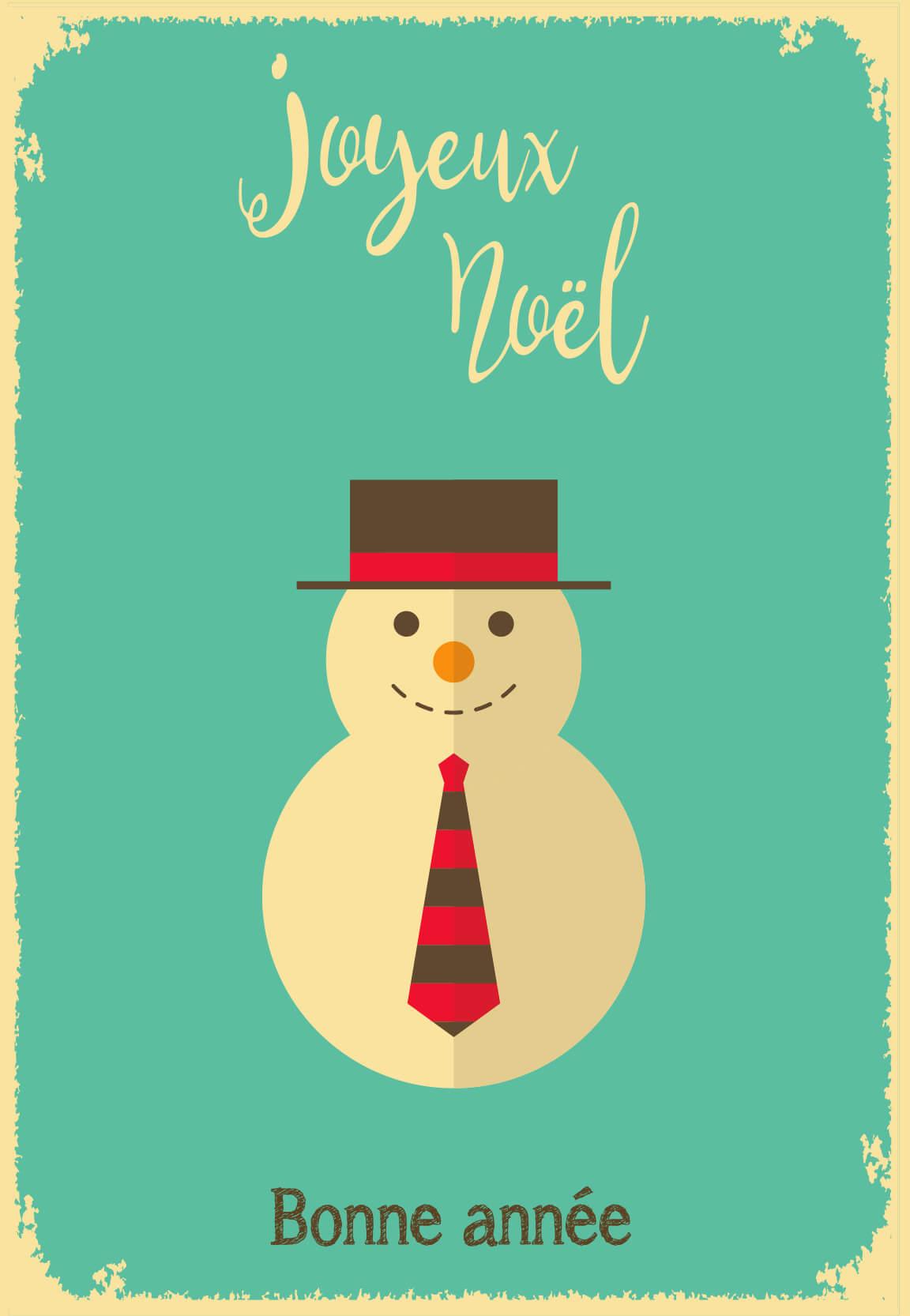 Gutschein Schneemann Joyeux Noël