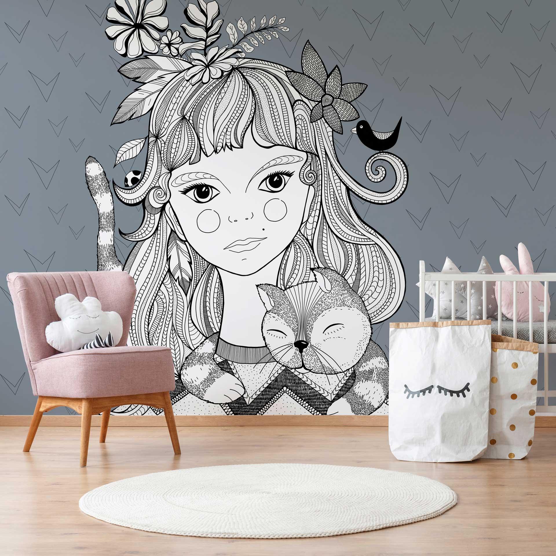 Livingwalls Fotobehang ARTist Catgirl
