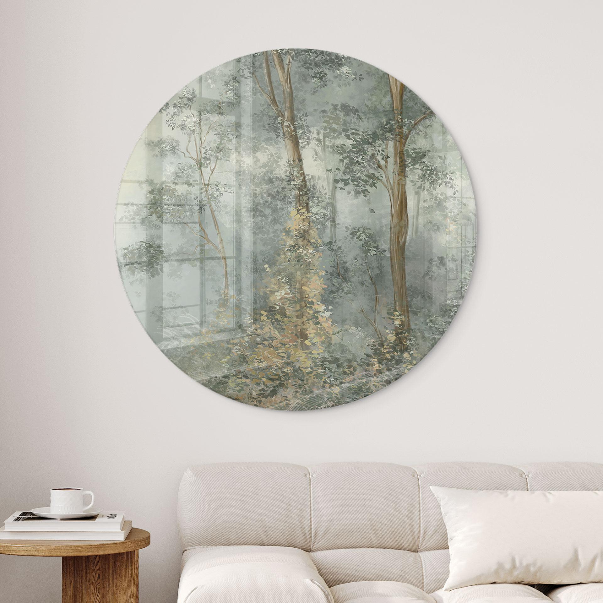 Glasschilderijen Enchanted Forest - Ms Tiff - Rond