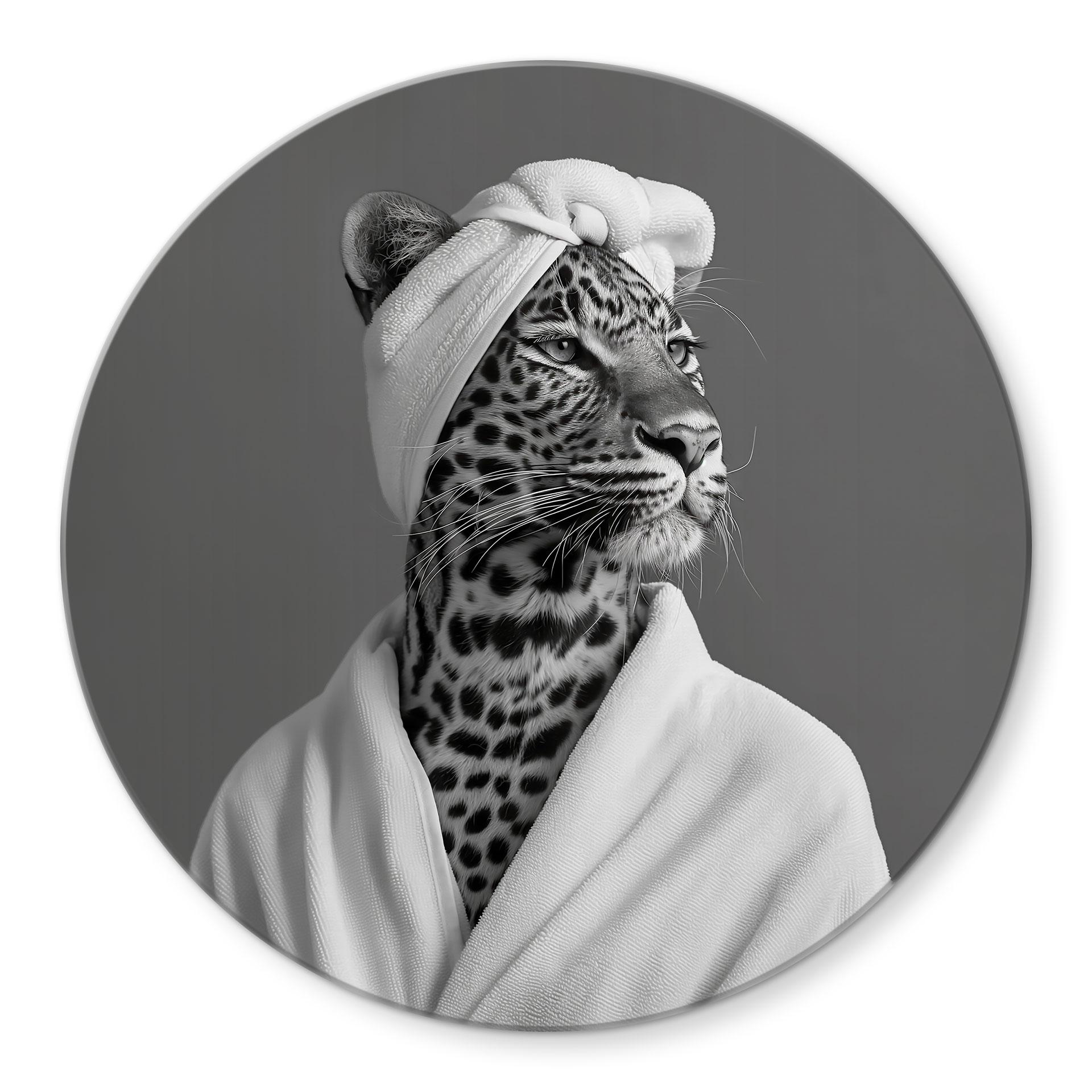 Glasbillede - Royale Spa time-out med leopard - Rahner - Round